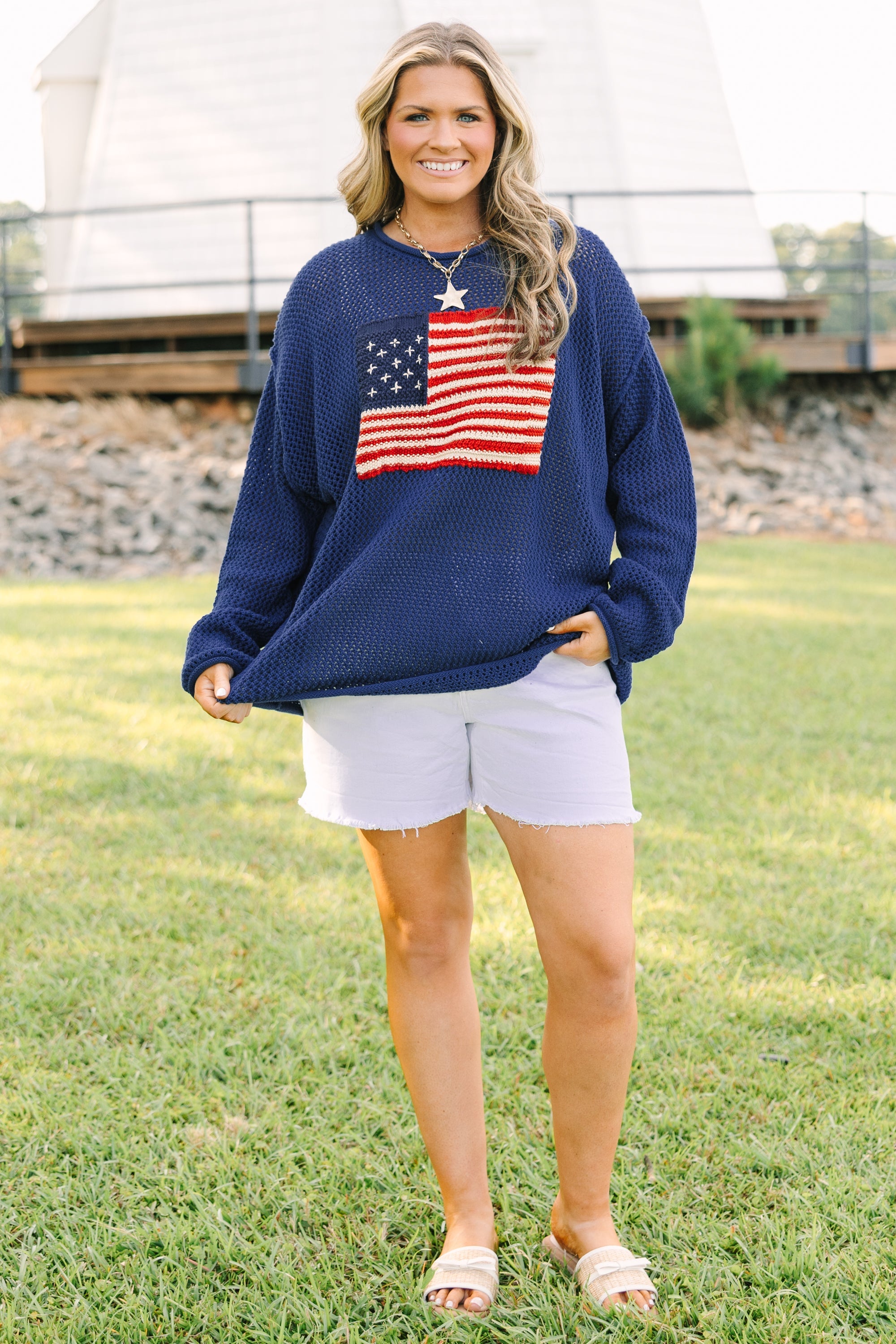 Stars and Stripes Sweater, Navy