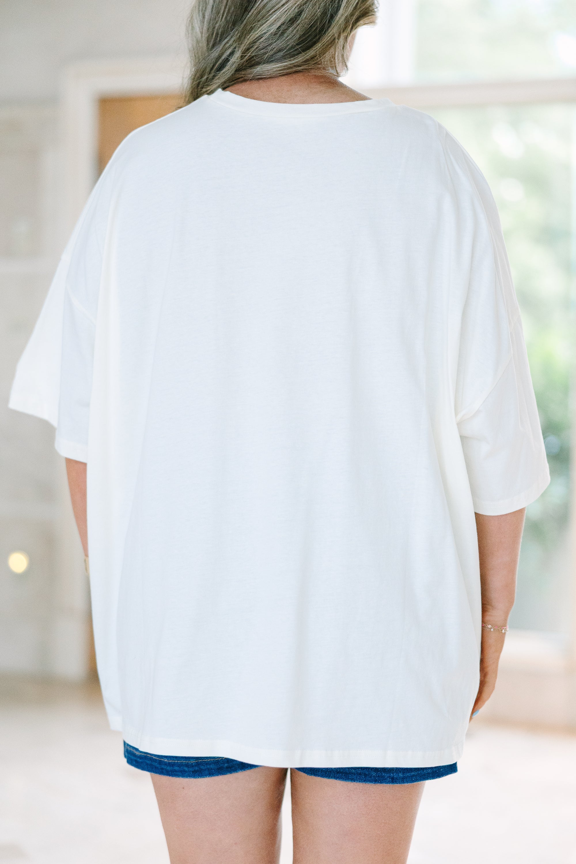 Staycation Mood Boyfriend Tee, Ivory