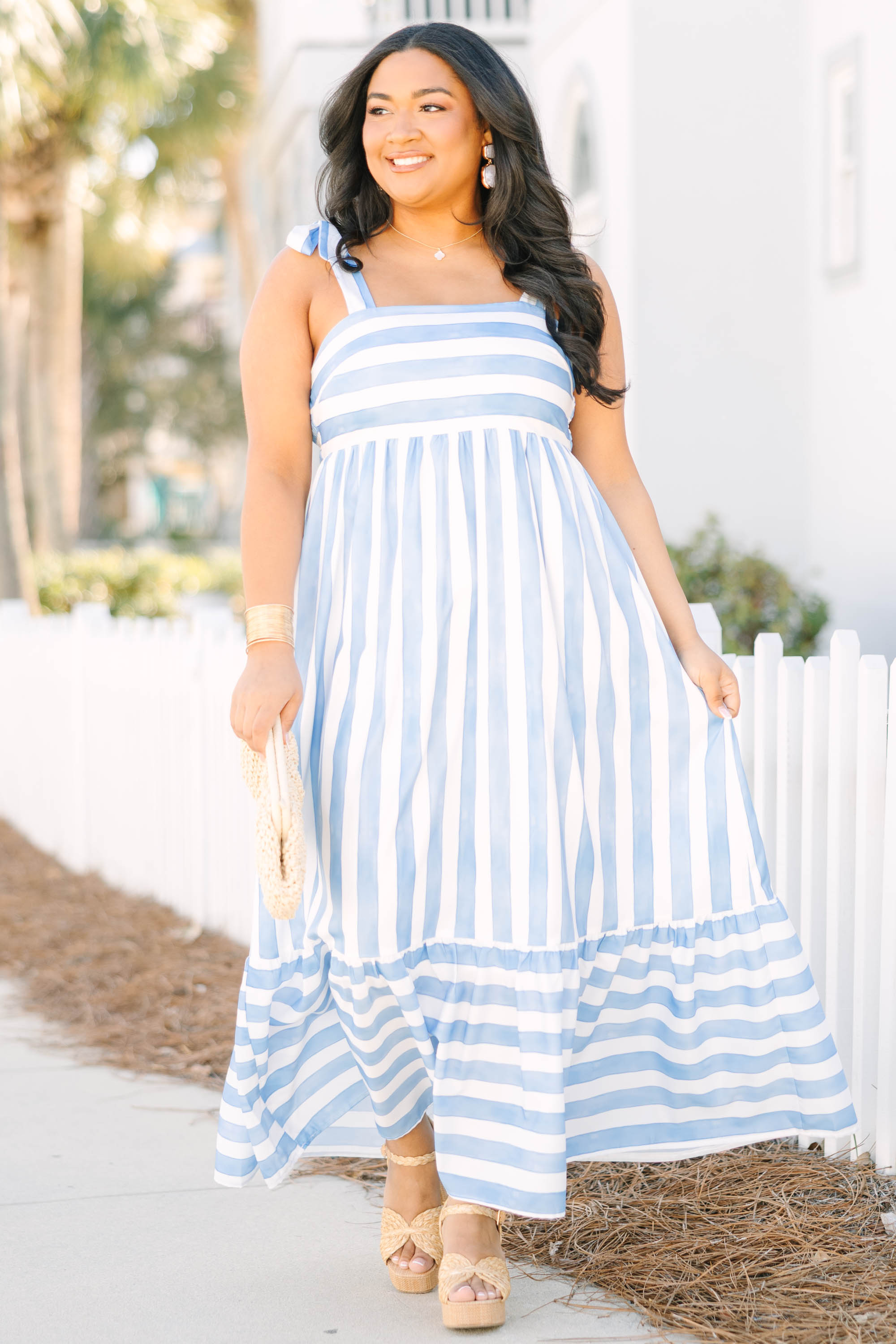 Stop And Smell The Roses Dress, Blue