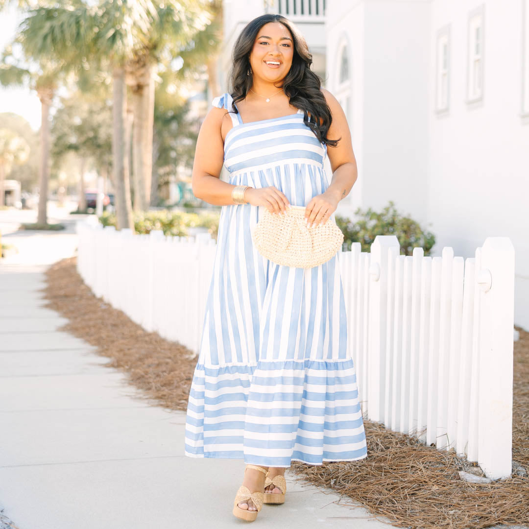 Stop And Smell The Roses Dress, Blue