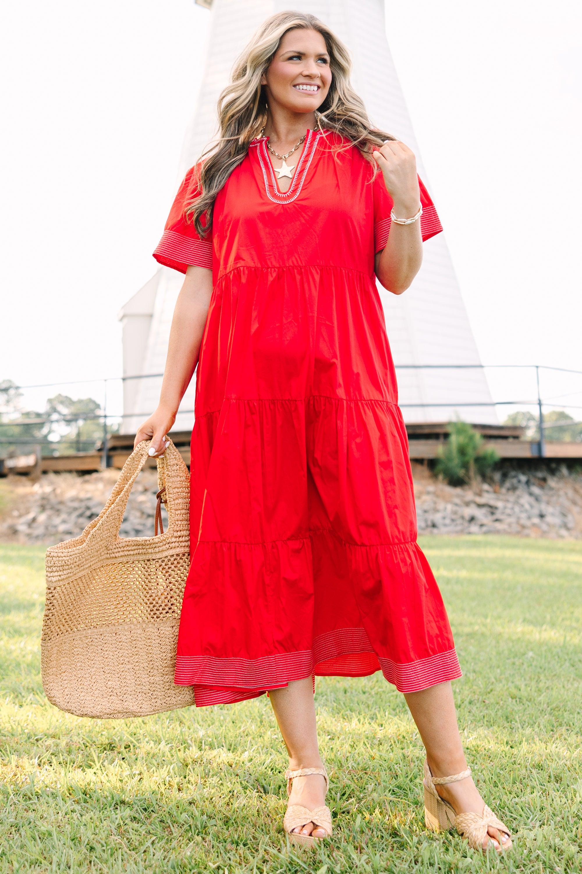 Straight Shot Dress, Red