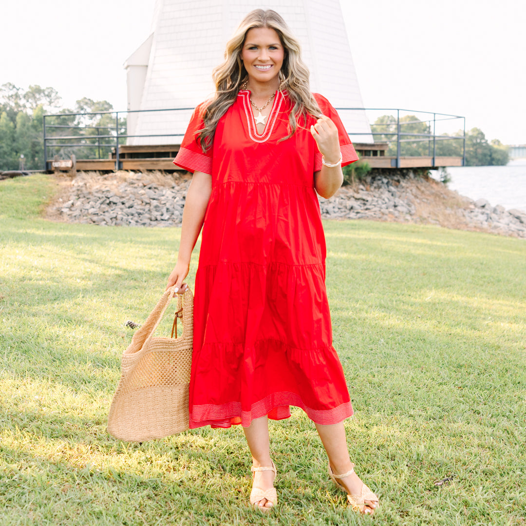 Straight Shot Dress, Red