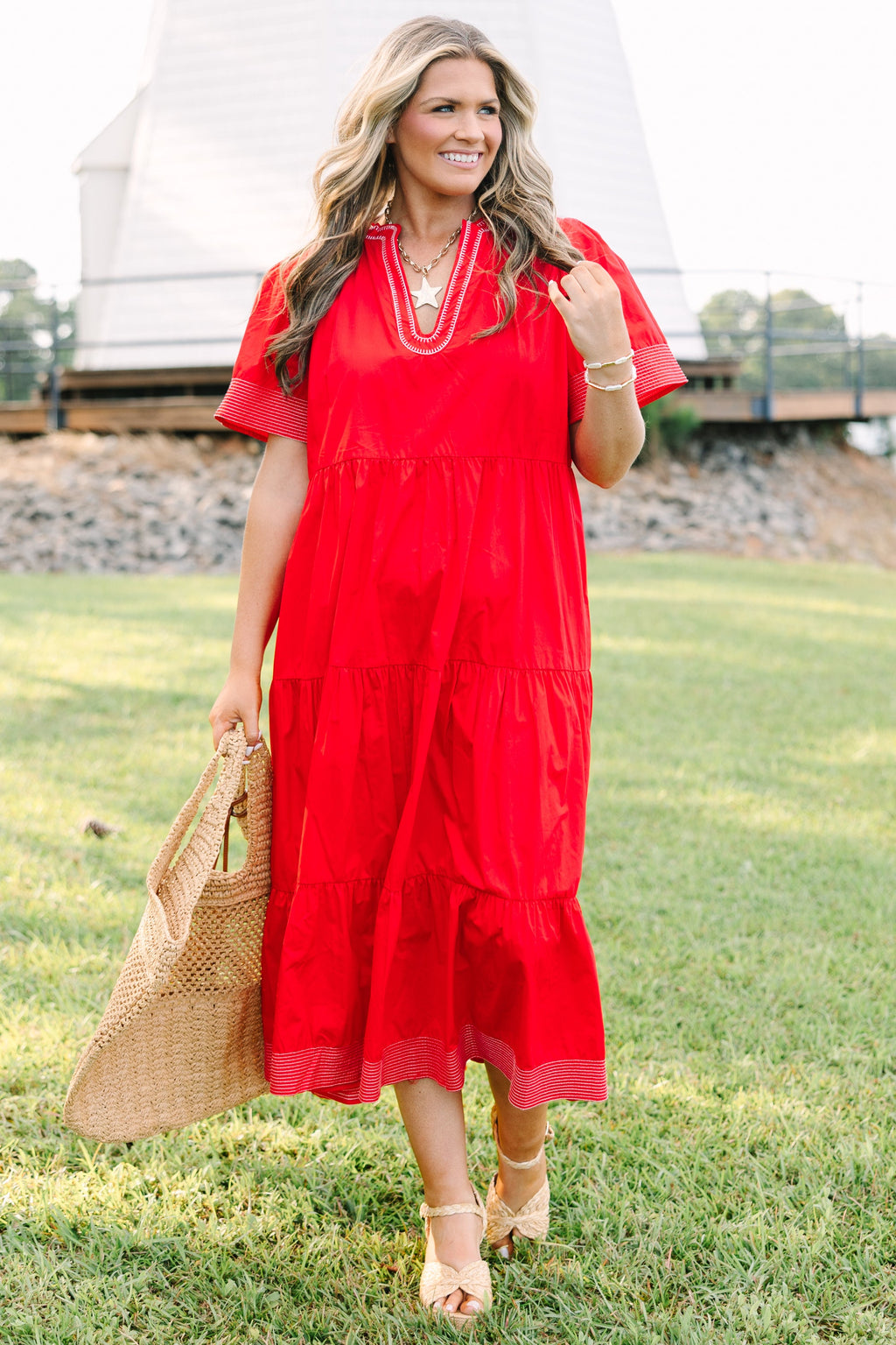 Straight Shot Dress, Red