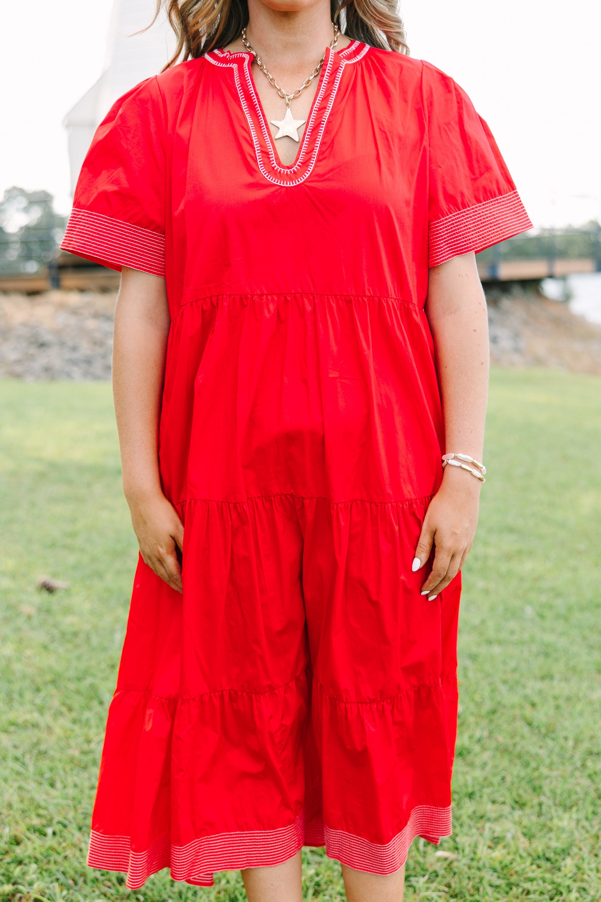 Straight Shot Dress, Red
