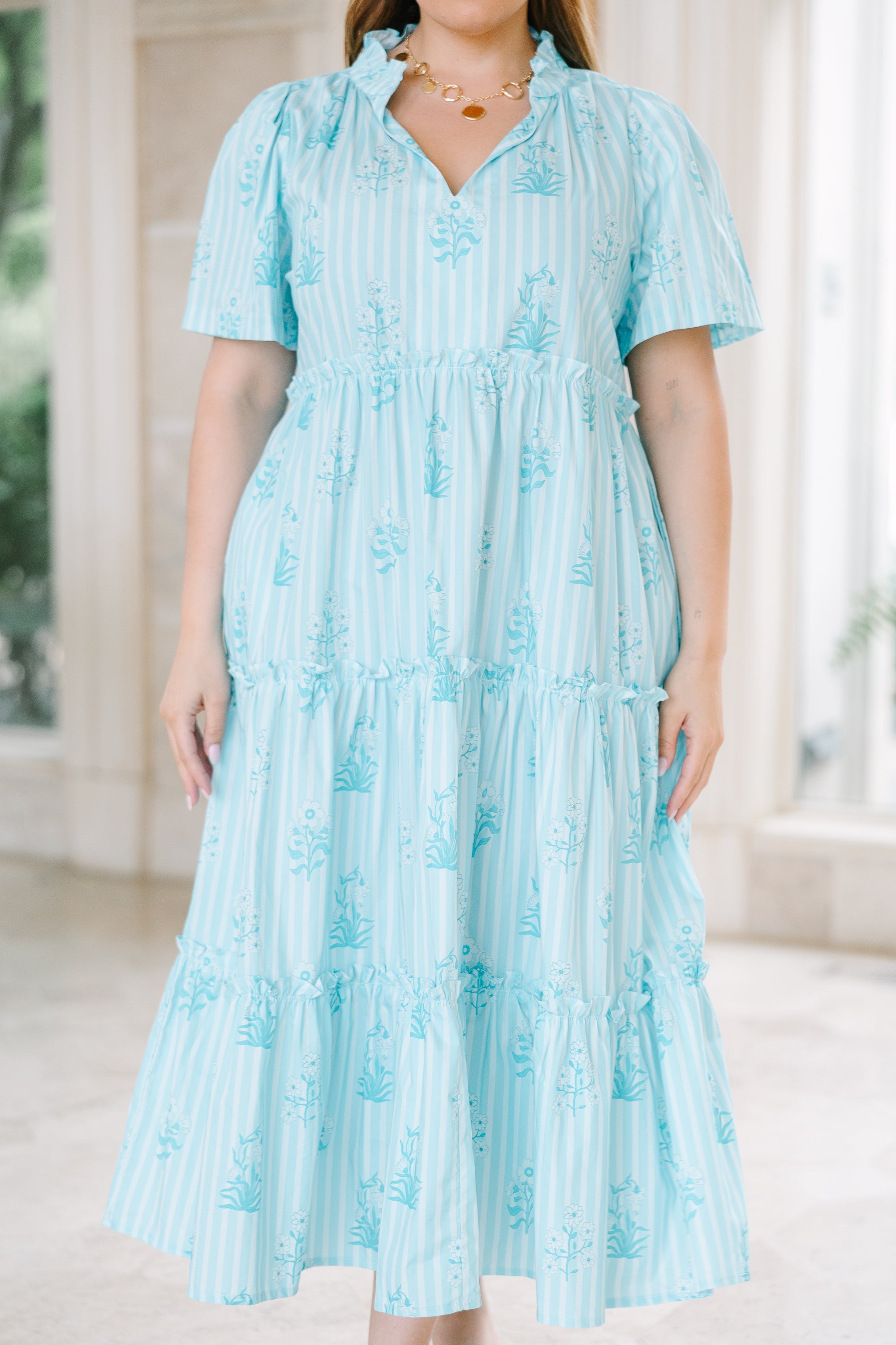 Straight Shot Dress, Blue Floral Mix