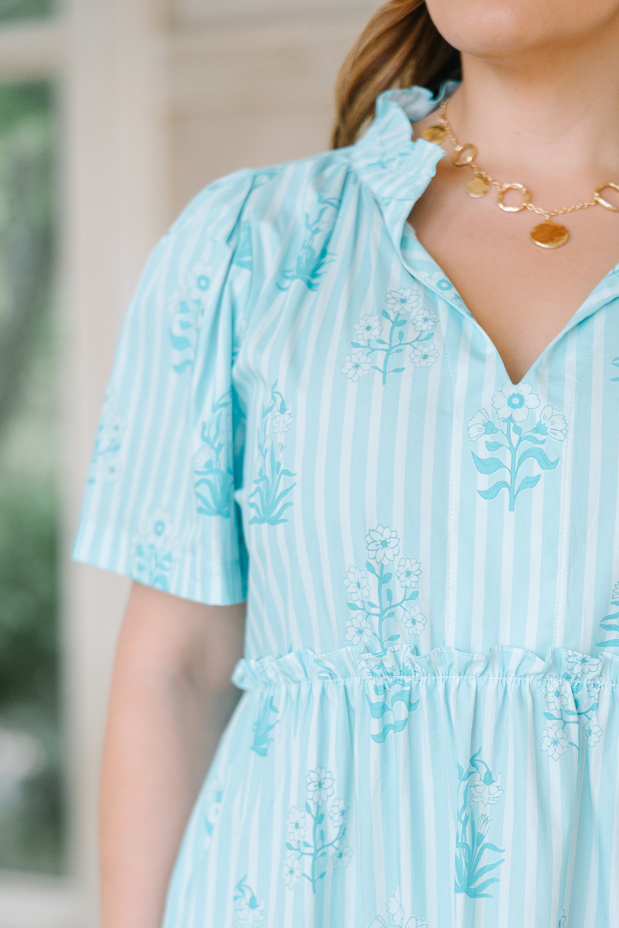 Straight Shot Dress, Blue Floral Mix