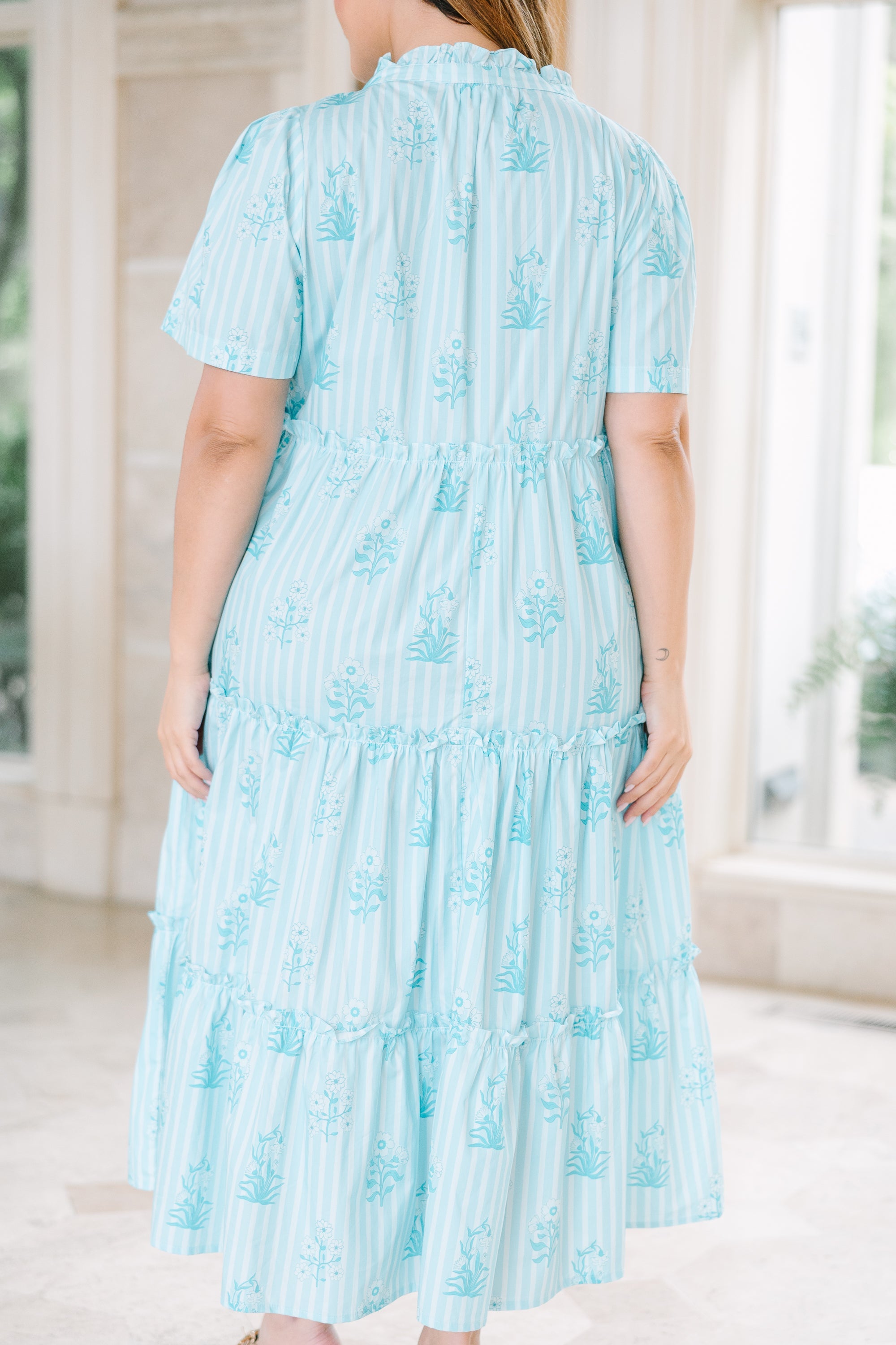 Straight Shot Dress, Blue Floral Mix