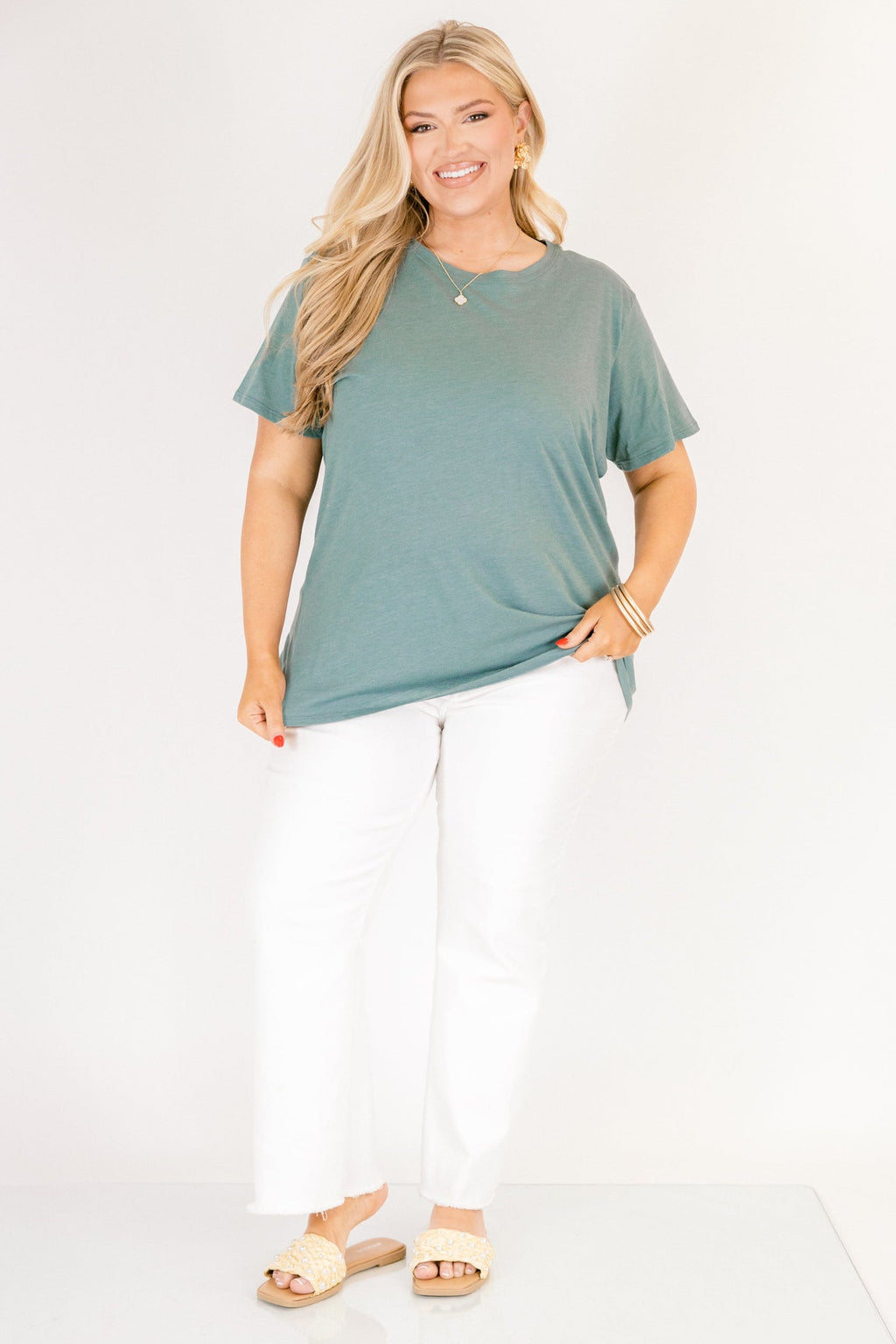 String of Luck Tee, Heather Ash Jade