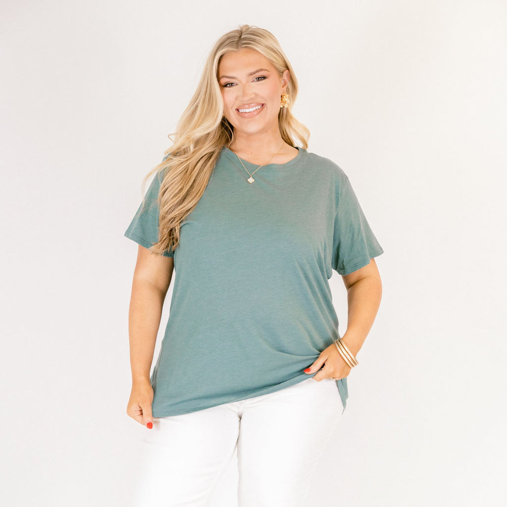 String of Luck Tee, Heather Ash Jade