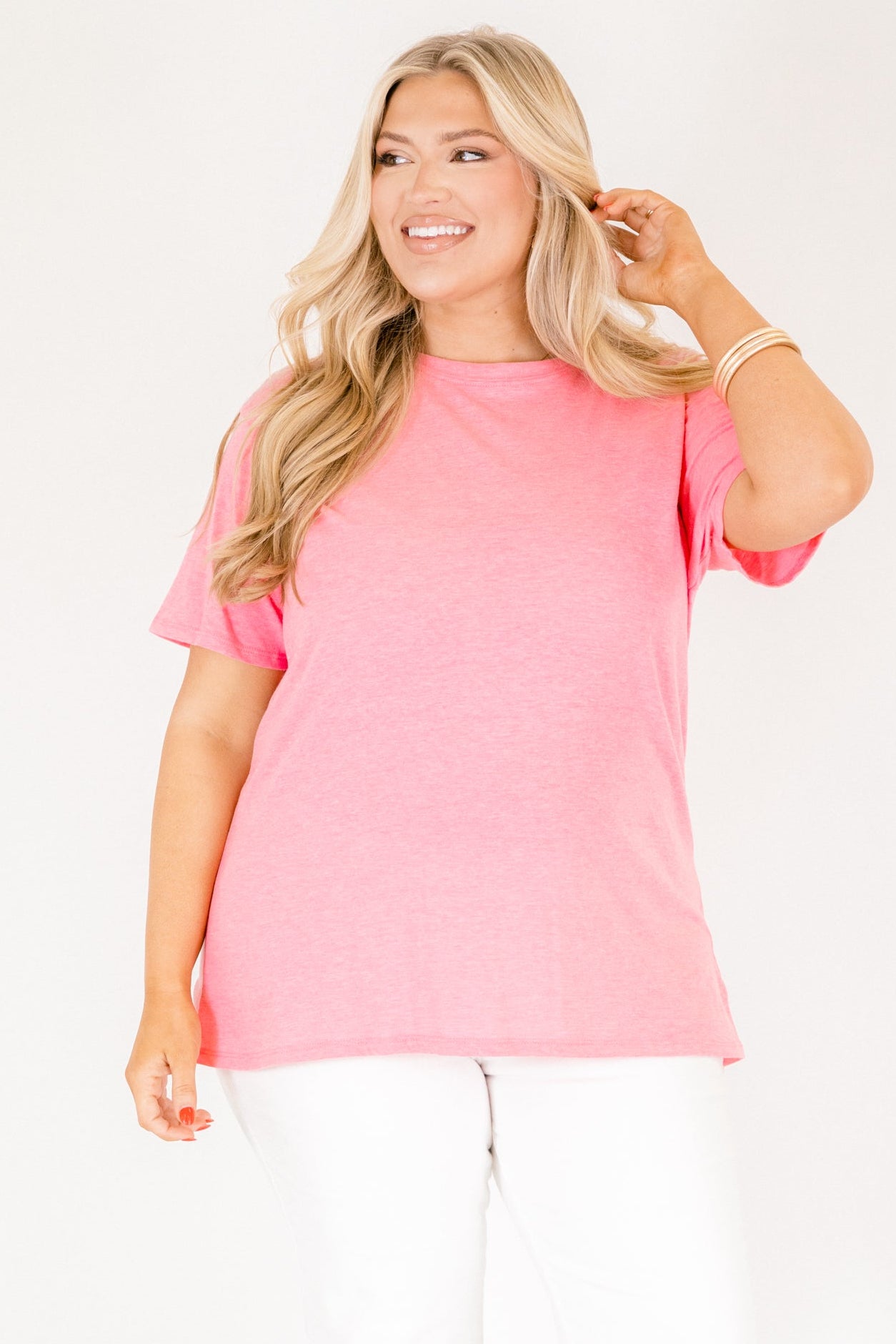 String of Luck Tee, Heather Fuchsia