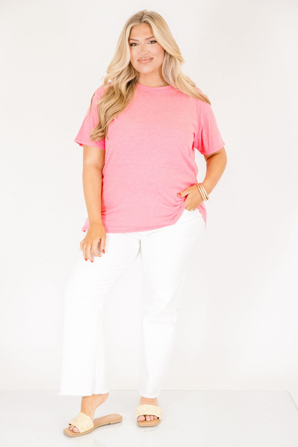 String of Luck Tee, Heather Fuchsia