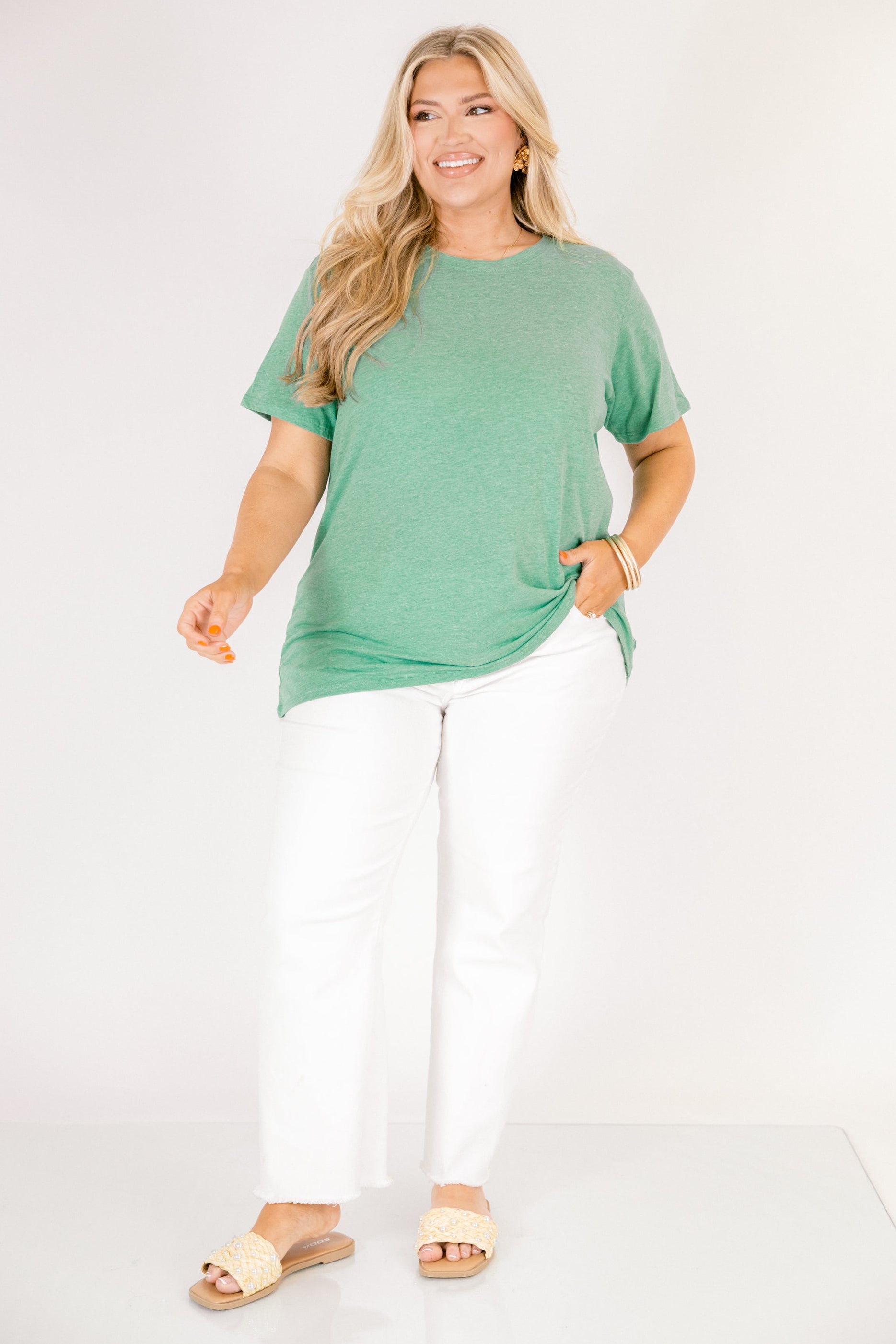 String of Luck Tee, Heather Kelly Green