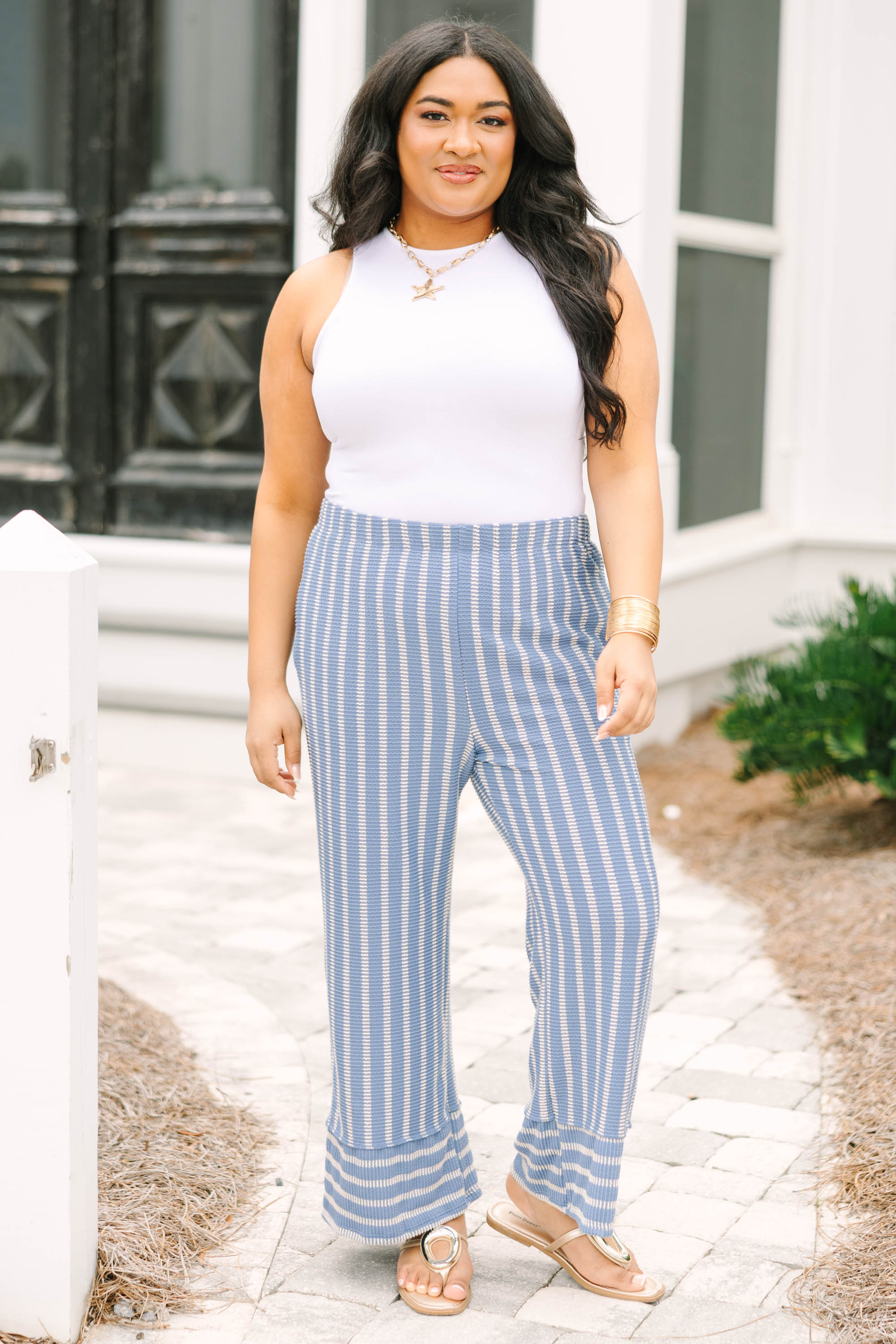 Summer At The Market Pants, Indigo
