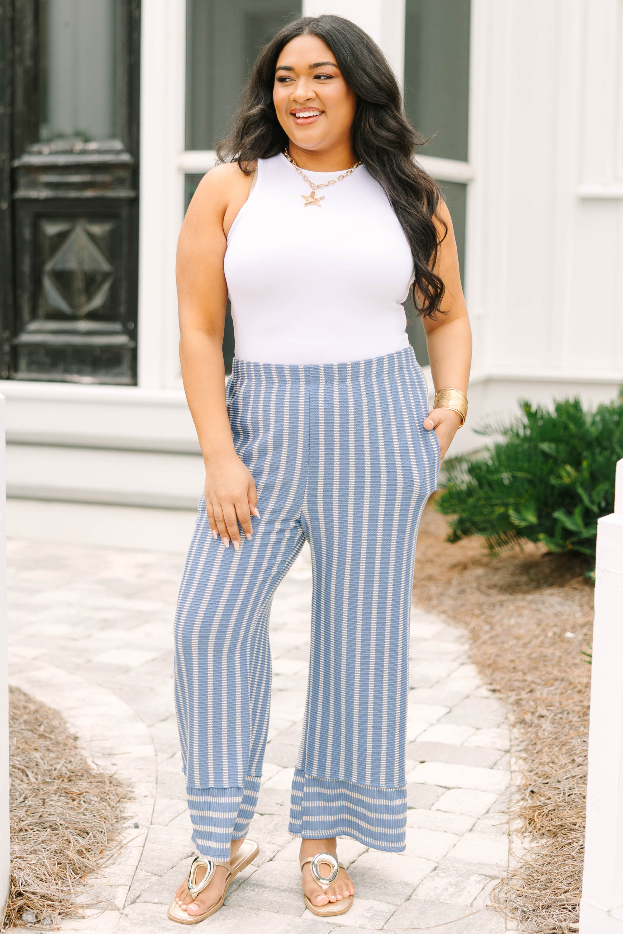 Summer At The Market Pants, Indigo