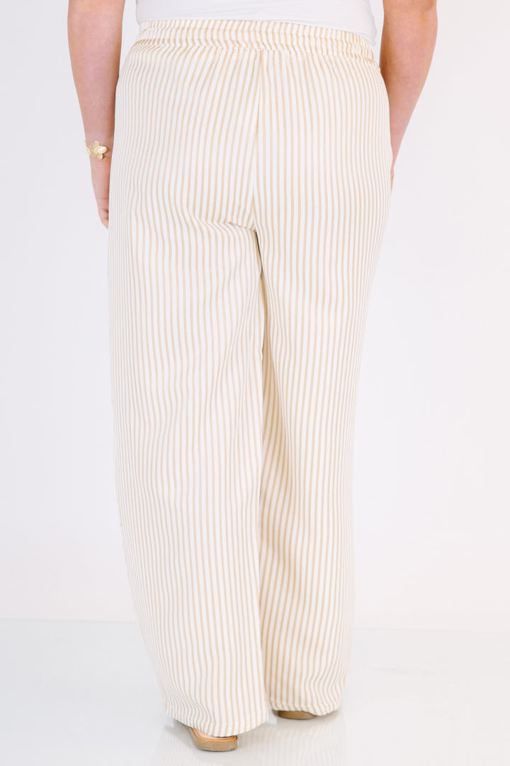 Summer Comfort Pants, Beige Stripe