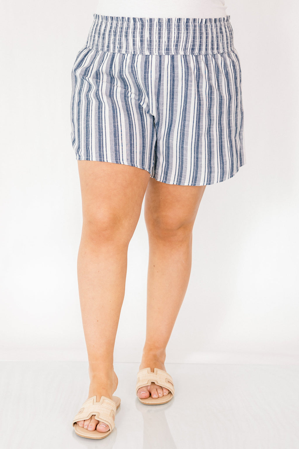 Sunrise Walk On The Beach Shorts, Blue Stripe