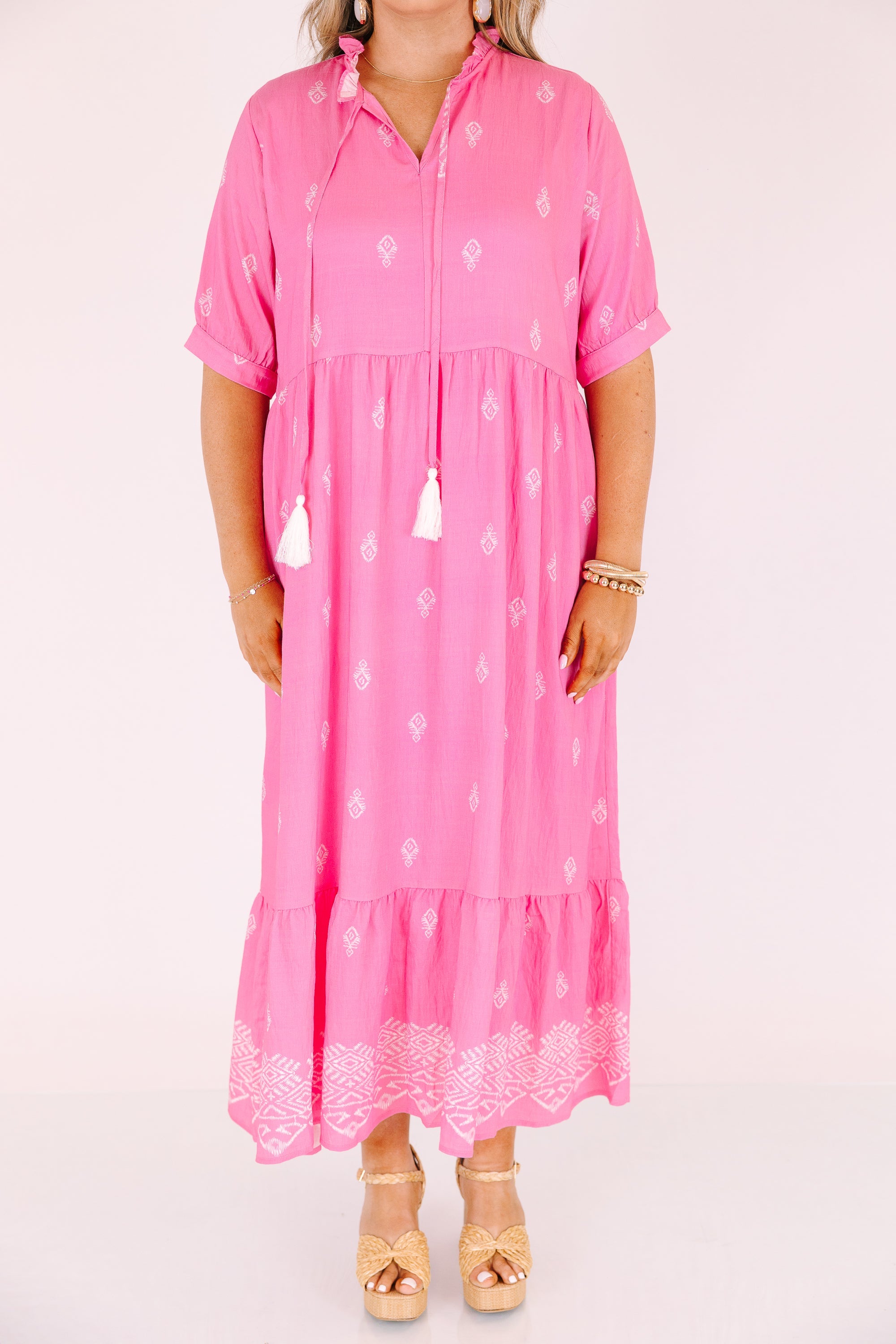 Sweet As Can Be Dress, Hot Pink