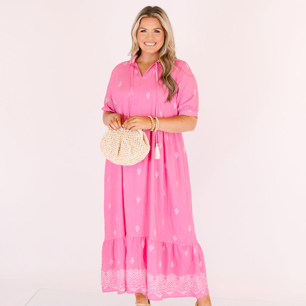 Sweet As Can Be Dress, Hot Pink