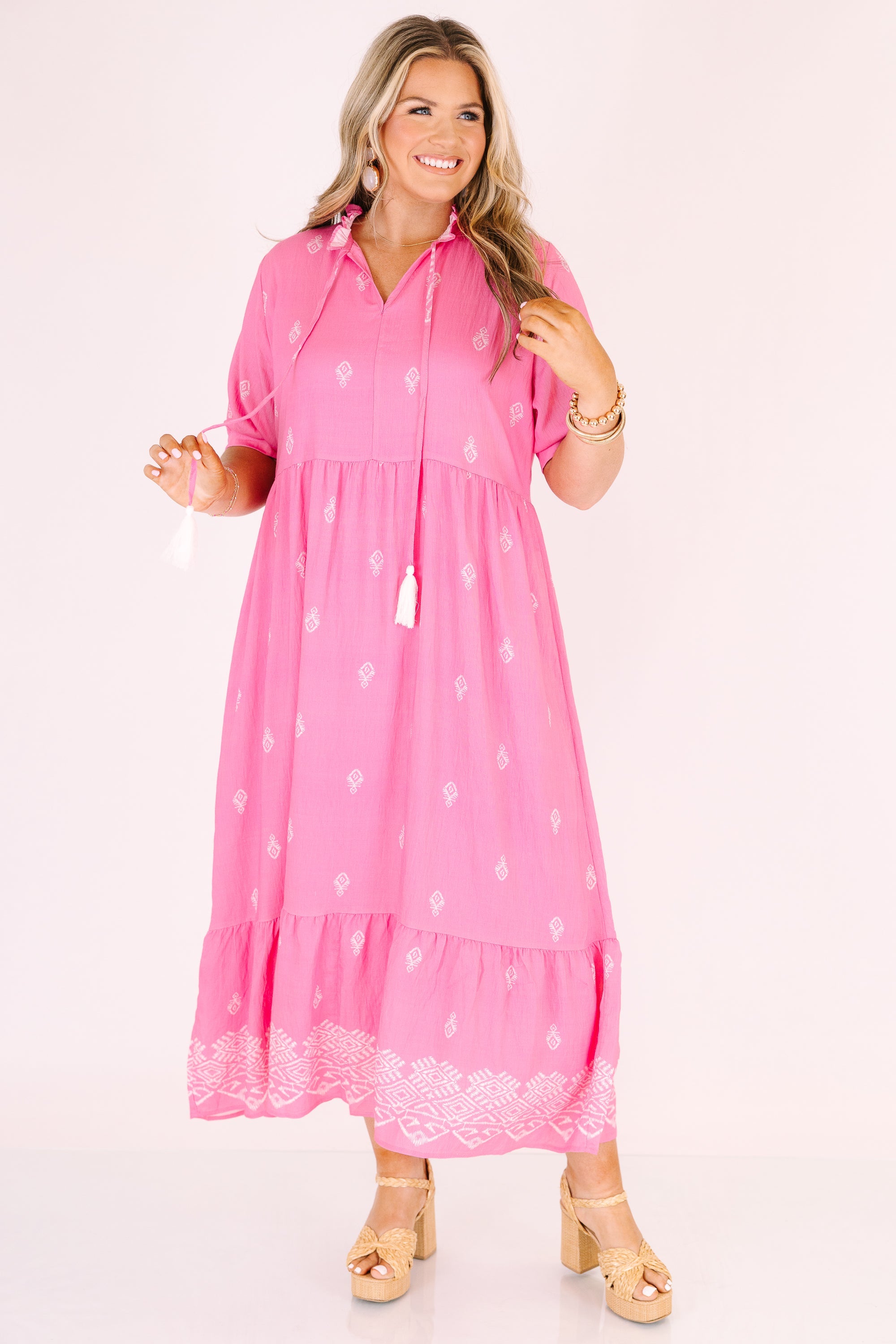 Sweet As Can Be Dress, Hot Pink