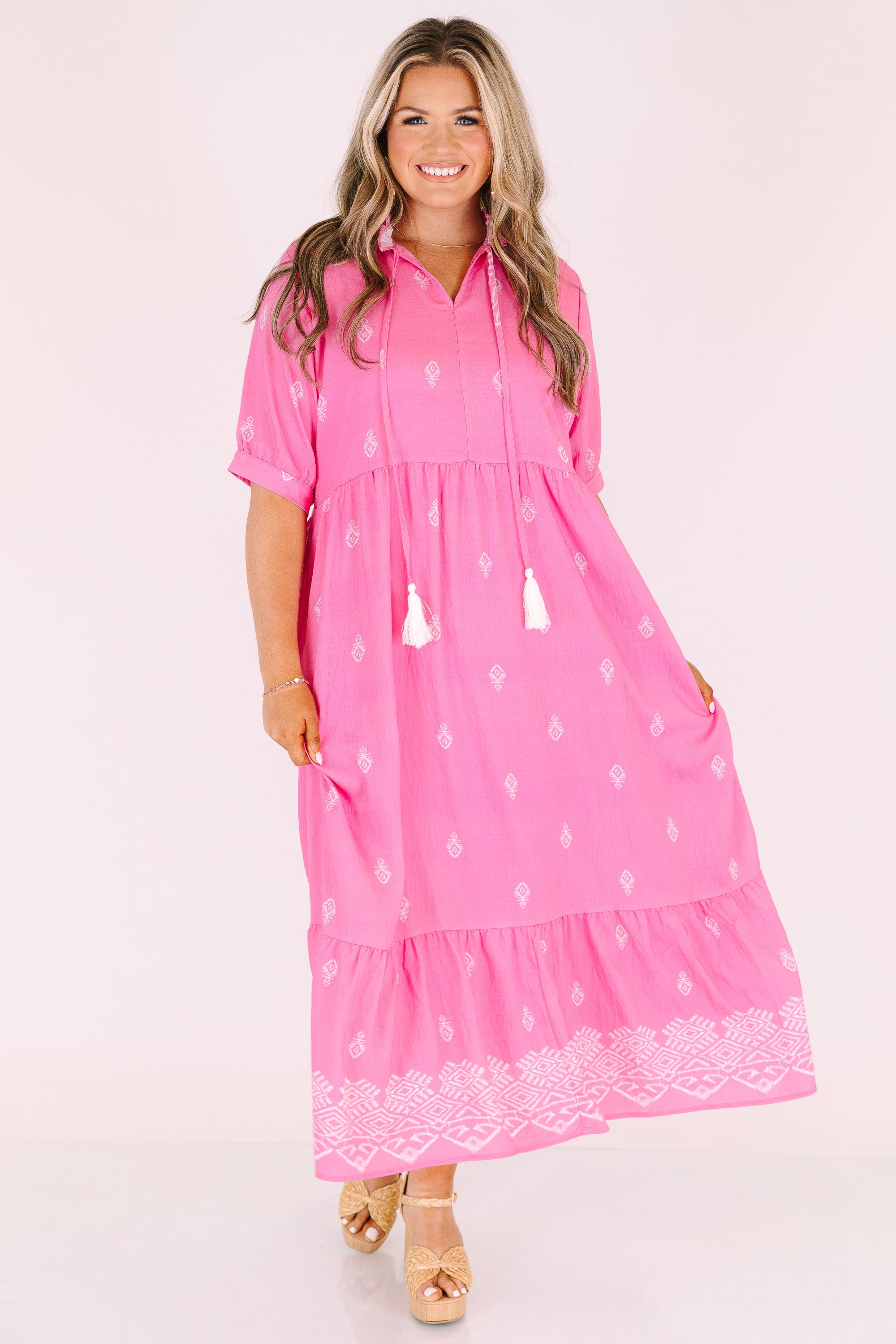 Sweet As Can Be Dress, Hot Pink