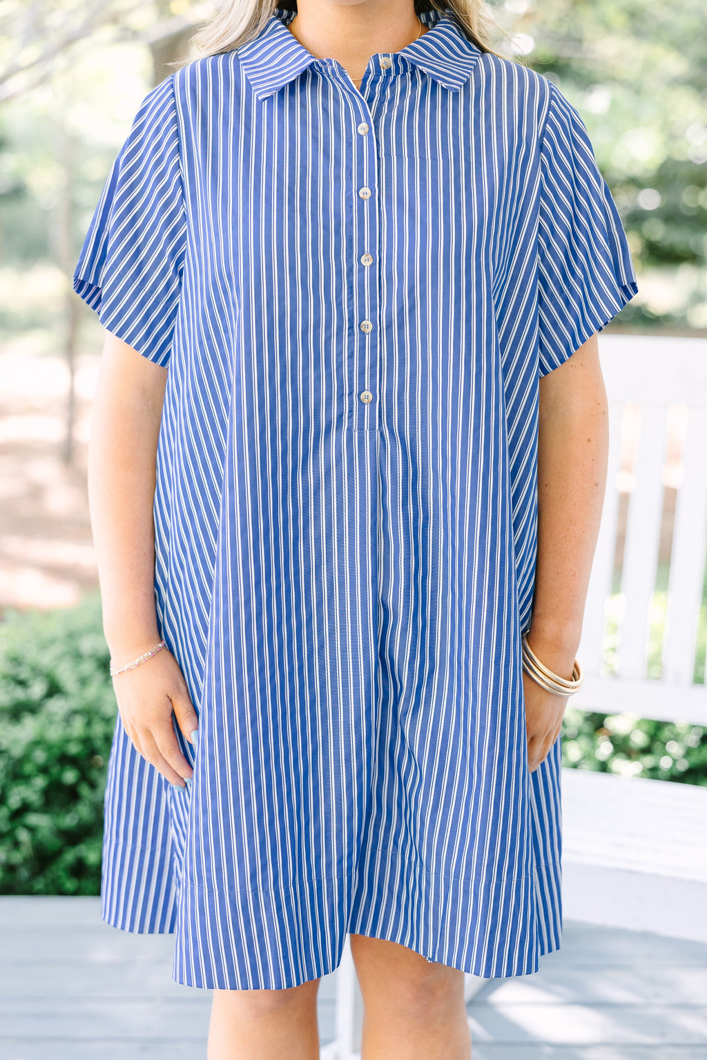 Sweet Breeze Dress, Navy Stripe