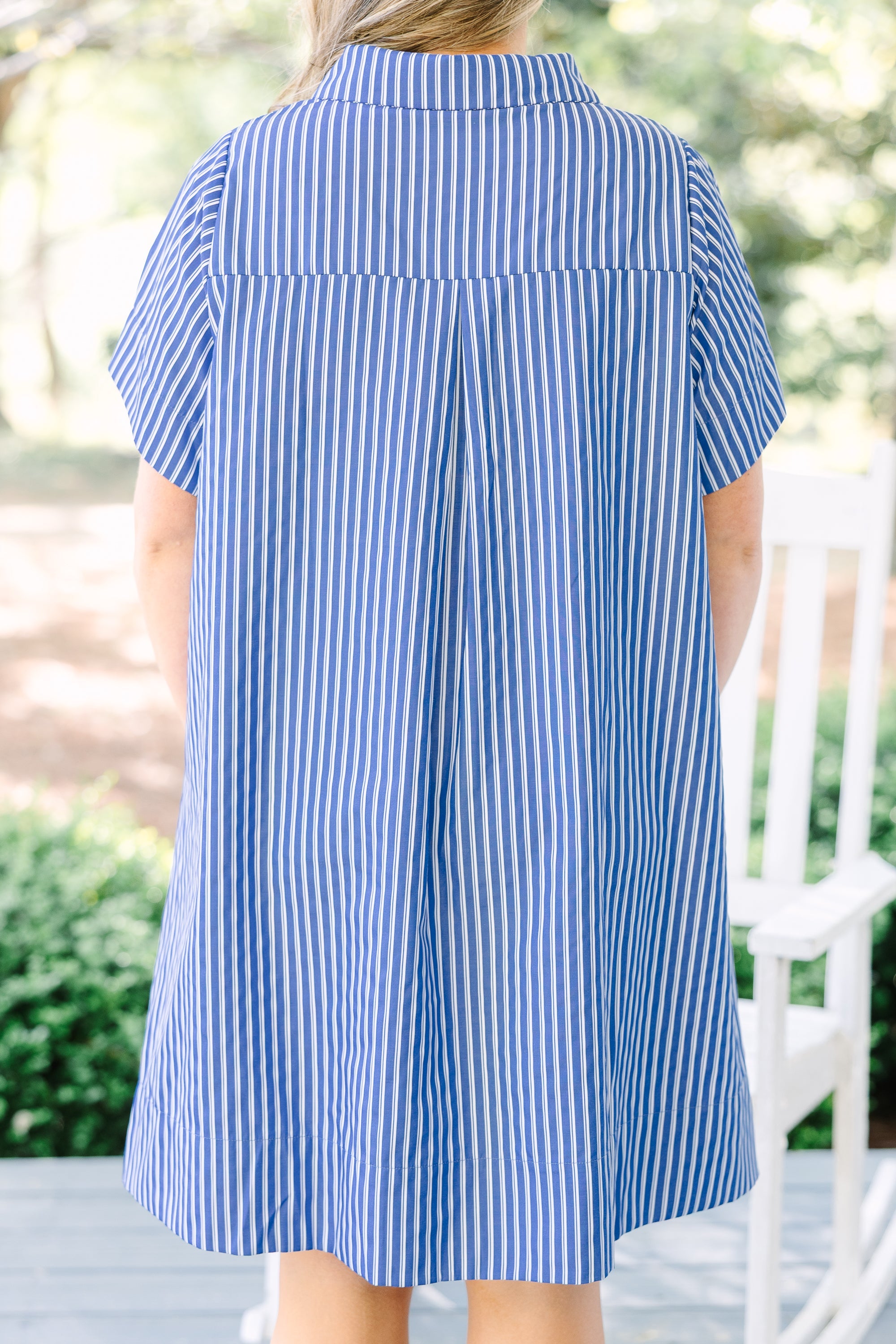 Sweet Breeze Dress, Navy Stripe