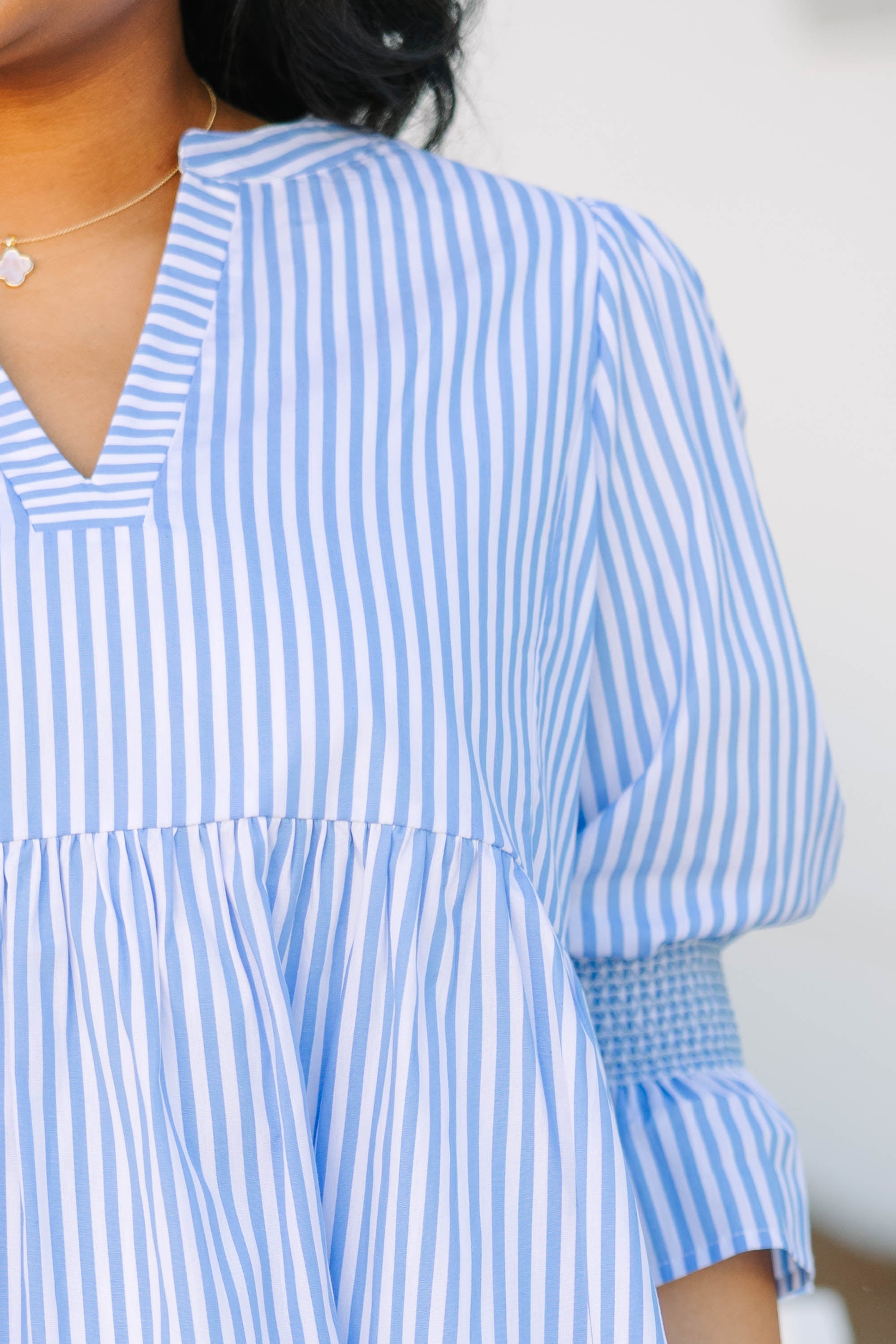 Sweet Horizon Top, Blue Stripe