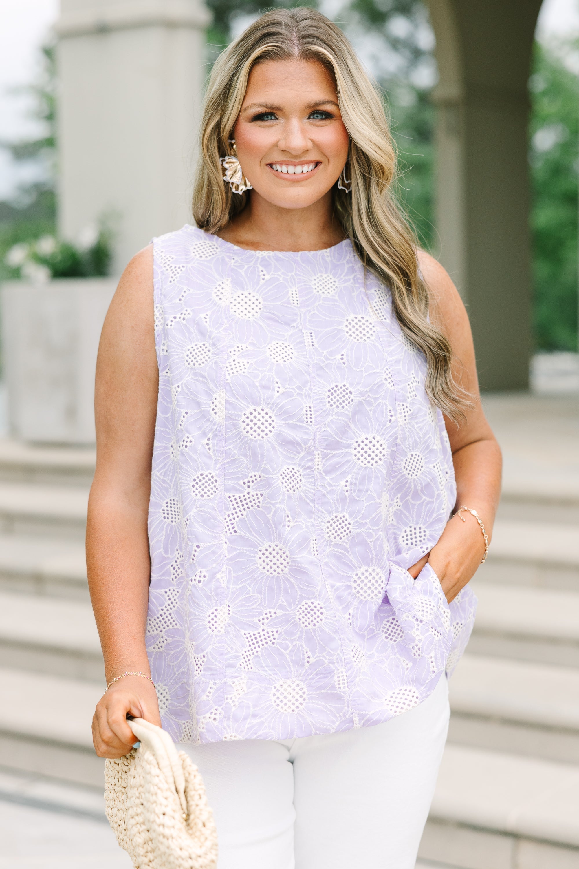Sweet Perfections Tank, Lavender Eyelet