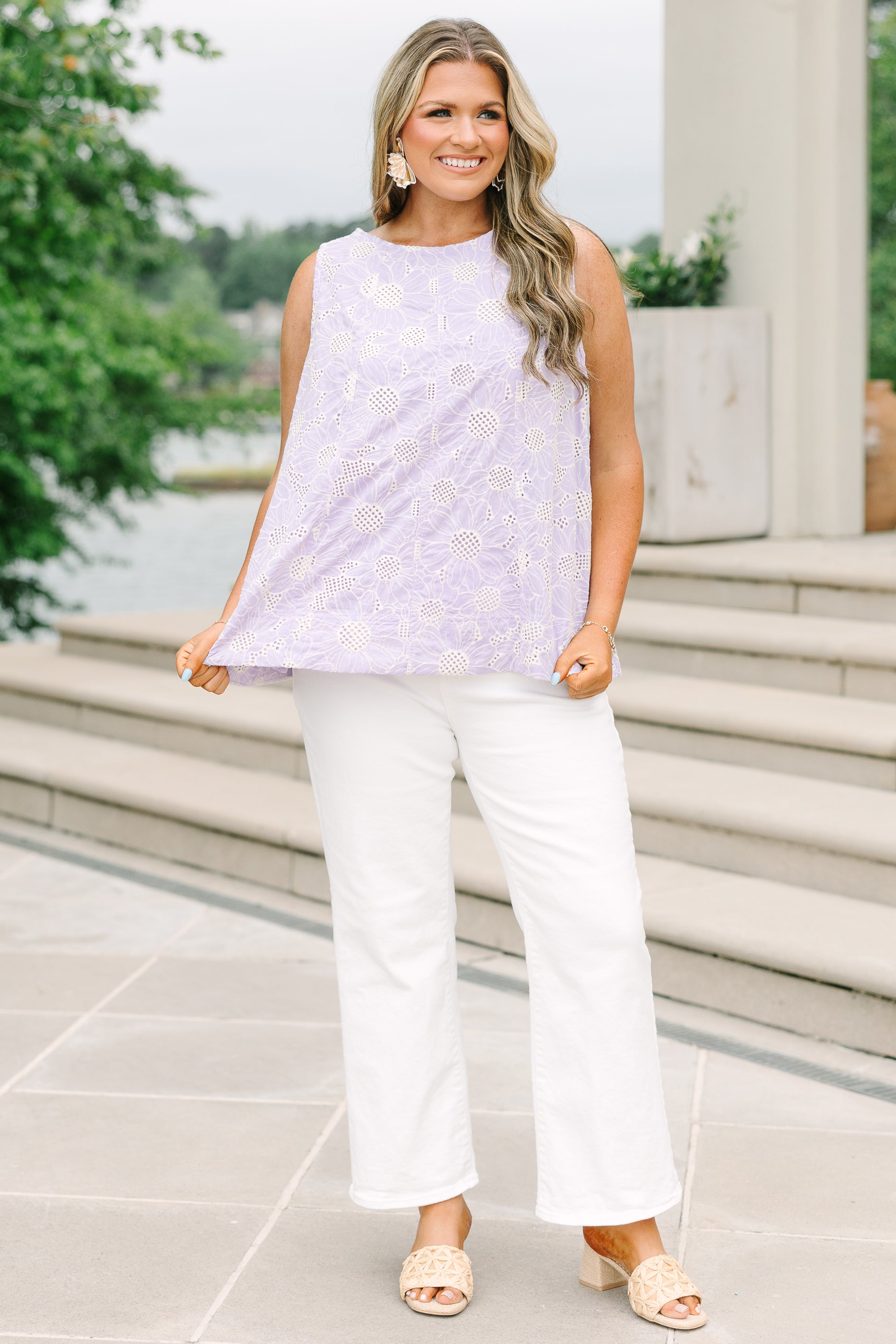 Sweet Perfections Tank, Lavender Eyelet