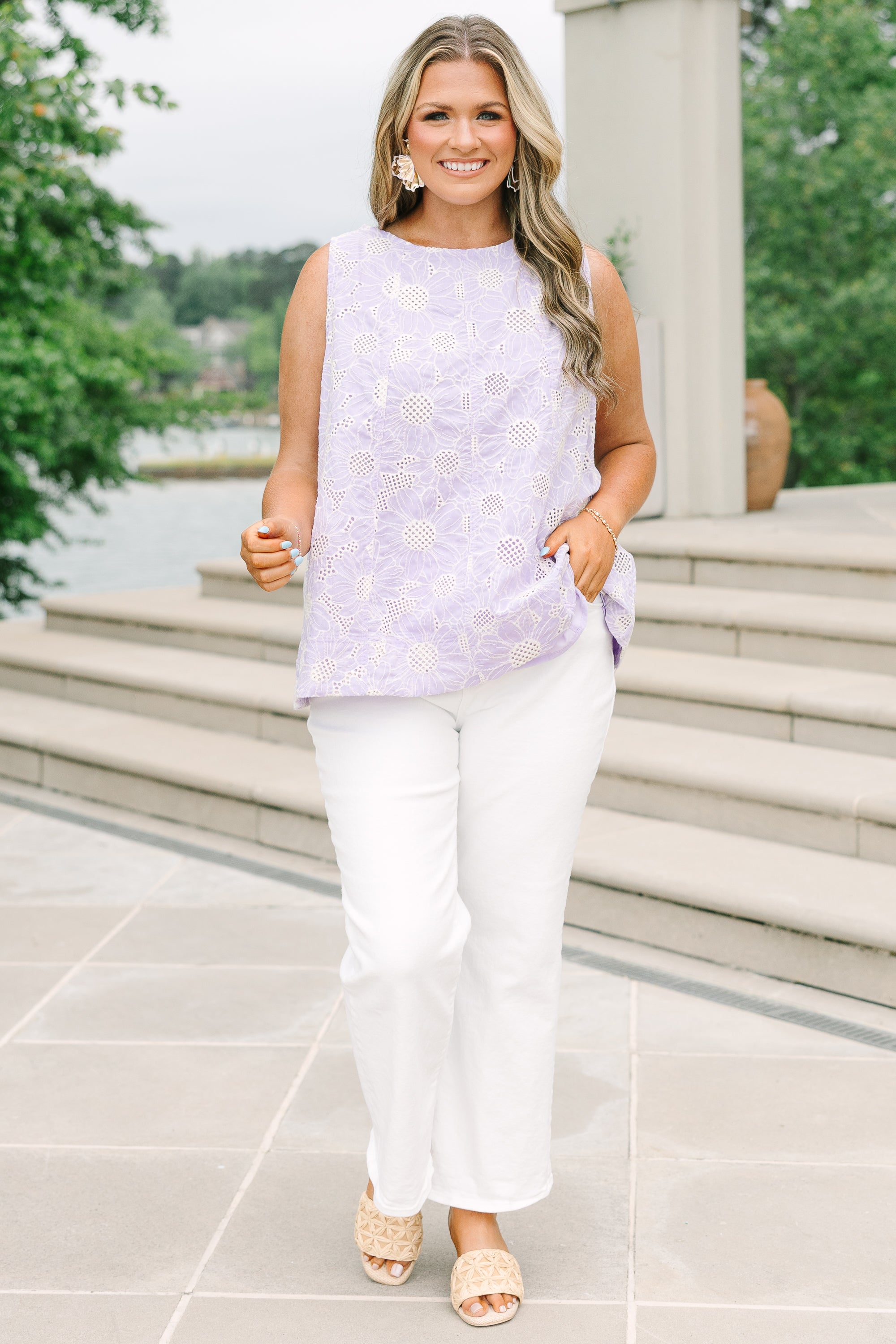 Sweet Perfections Tank, Lavender Eyelet