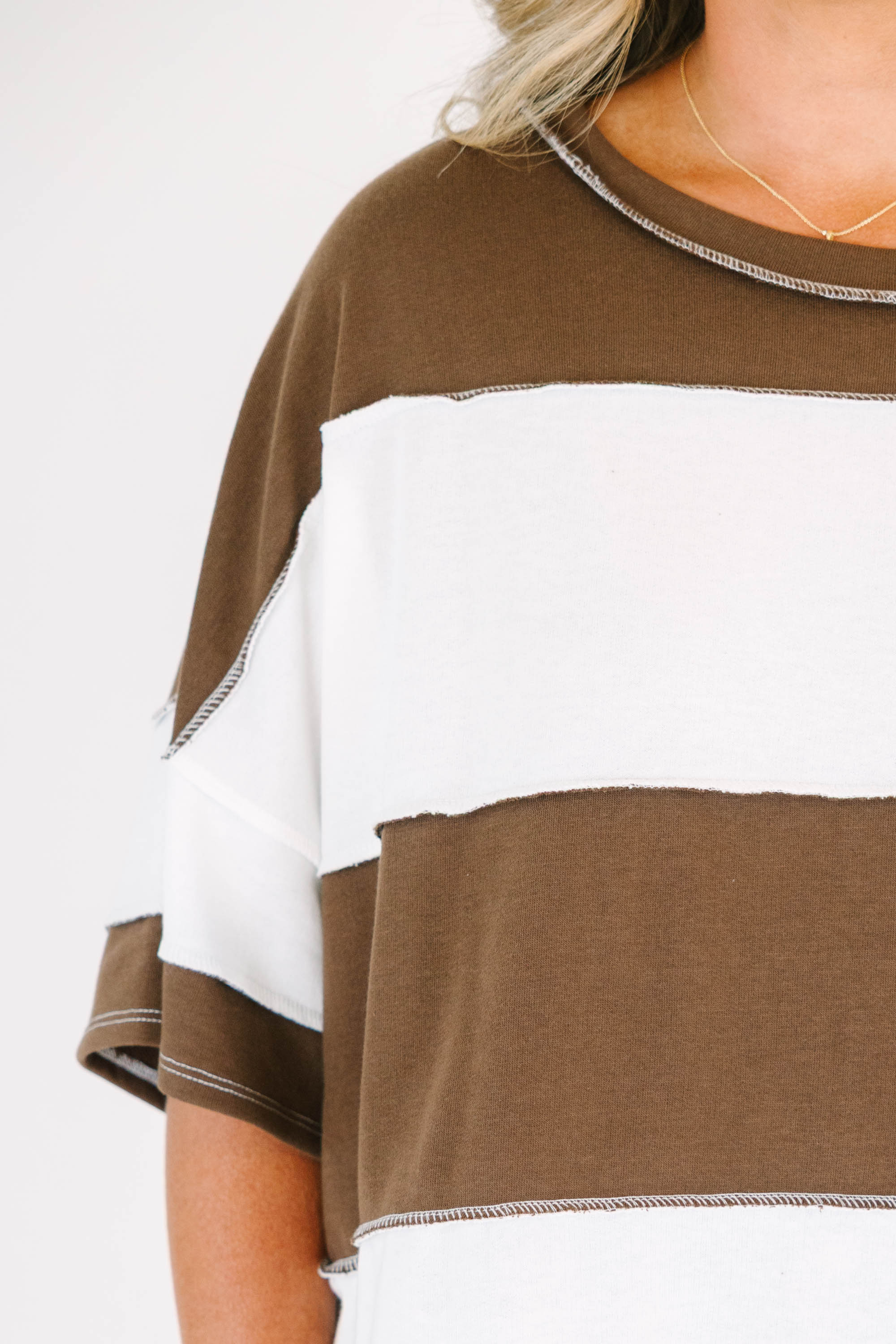 Sweet Stripes Tee, Brown