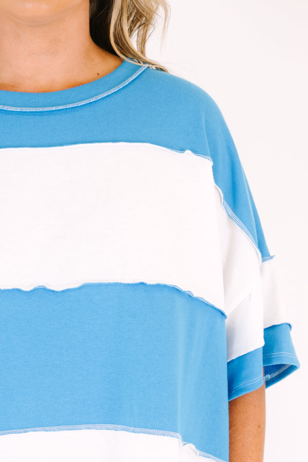 Sweet Stripes Tee, Deep Sky