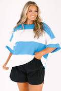 Sweet Stripes Tee, Deep Sky