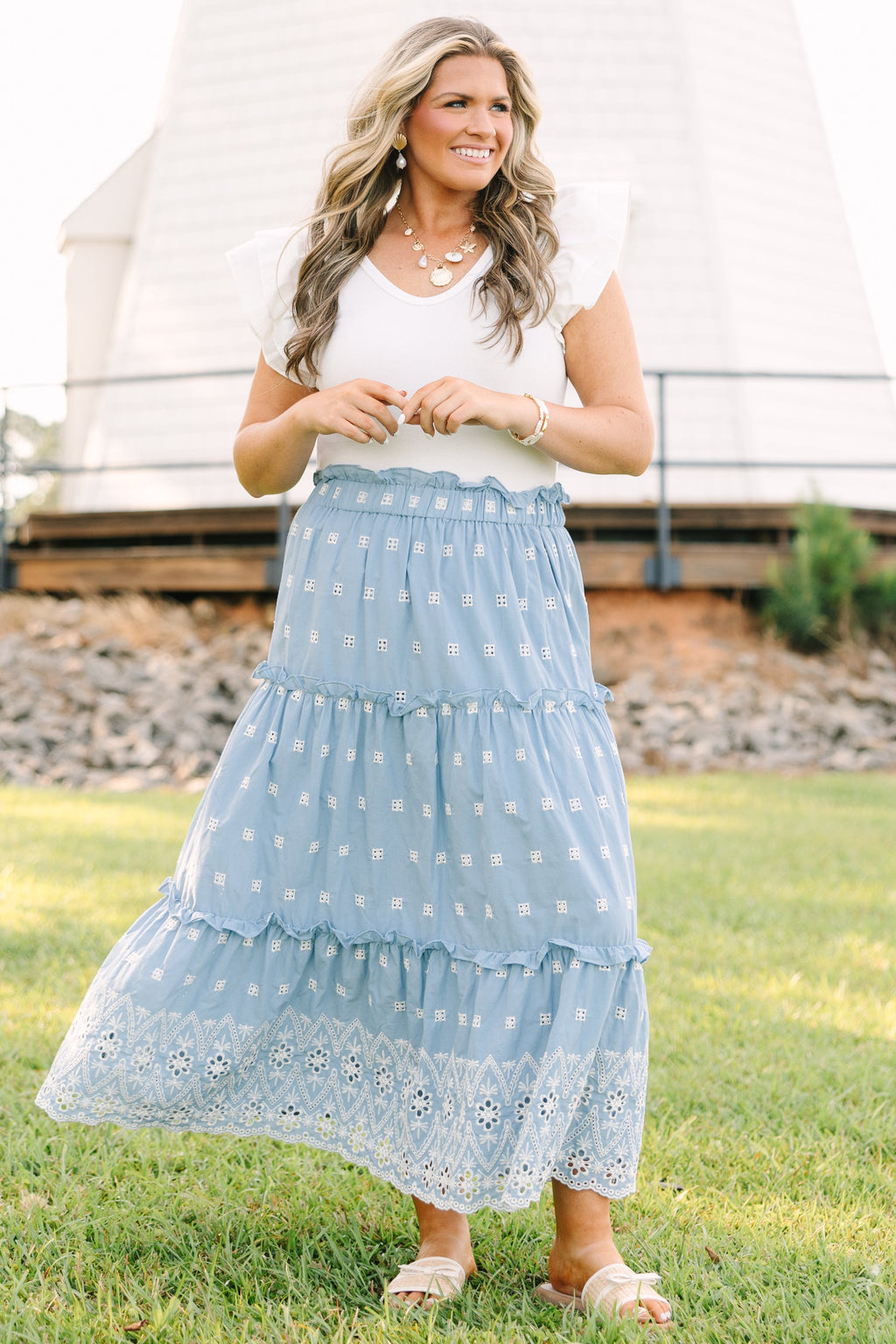 Take A Breath Skirt, Blue