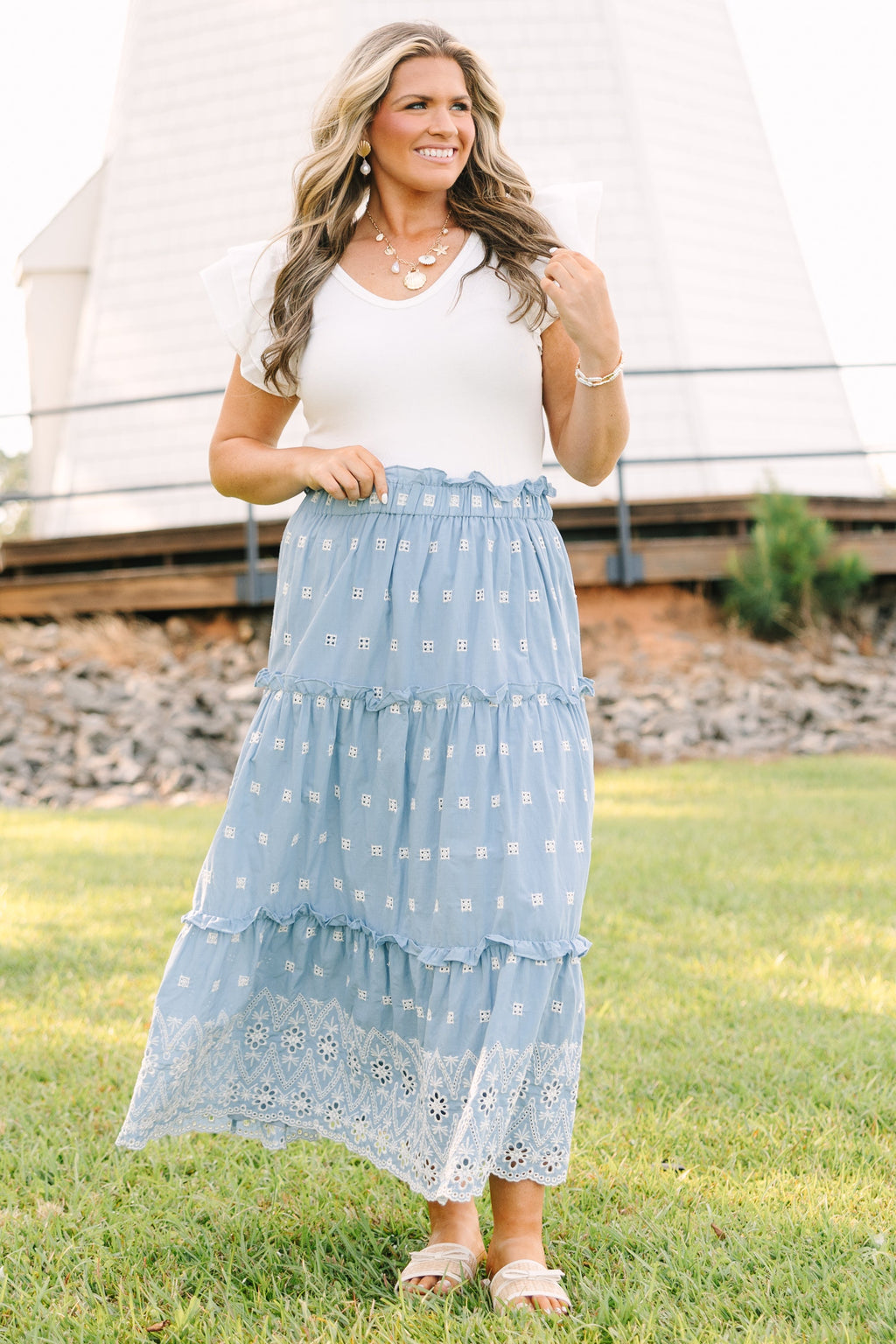 Take A Breath Skirt, Blue
