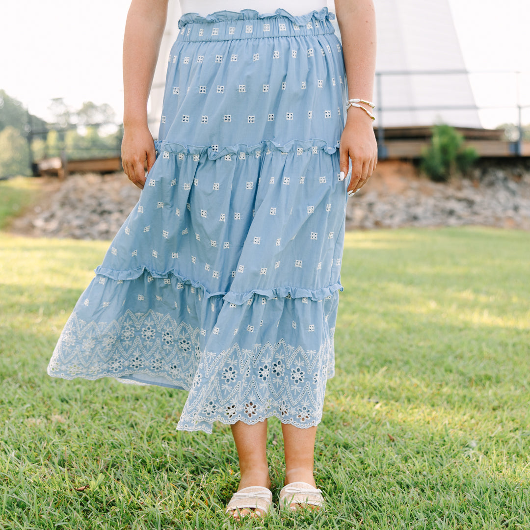 Take A Breath Skirt, Blue