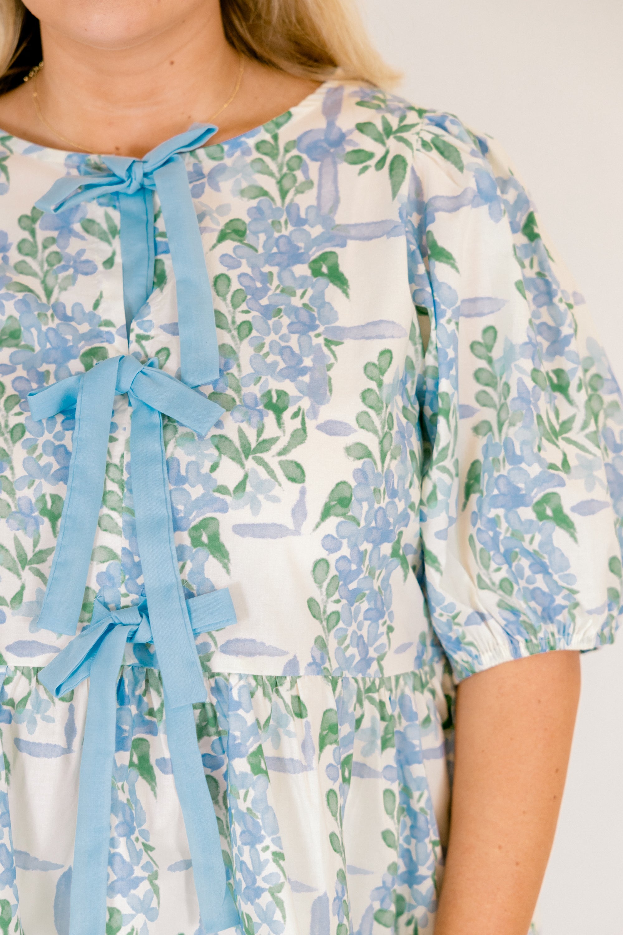 Take It Easy Now Top, Blue Floral