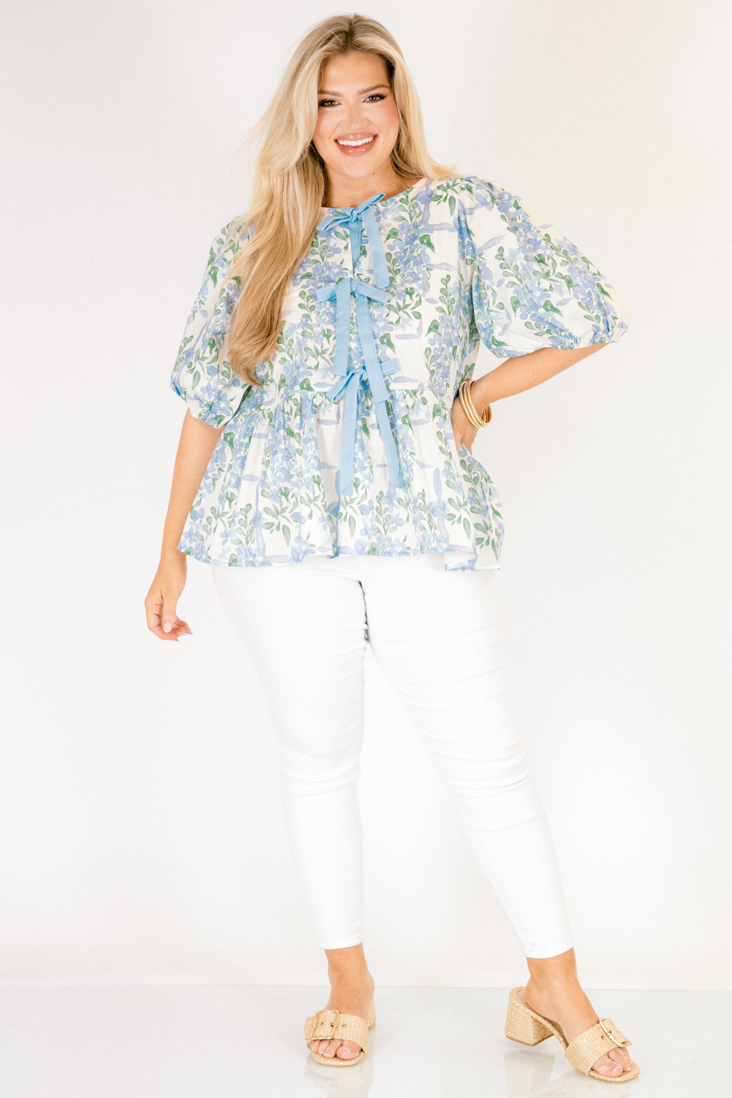 Take It Easy Now Top, Blue Floral