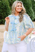 Take It Easy Now Top, Blue Floral