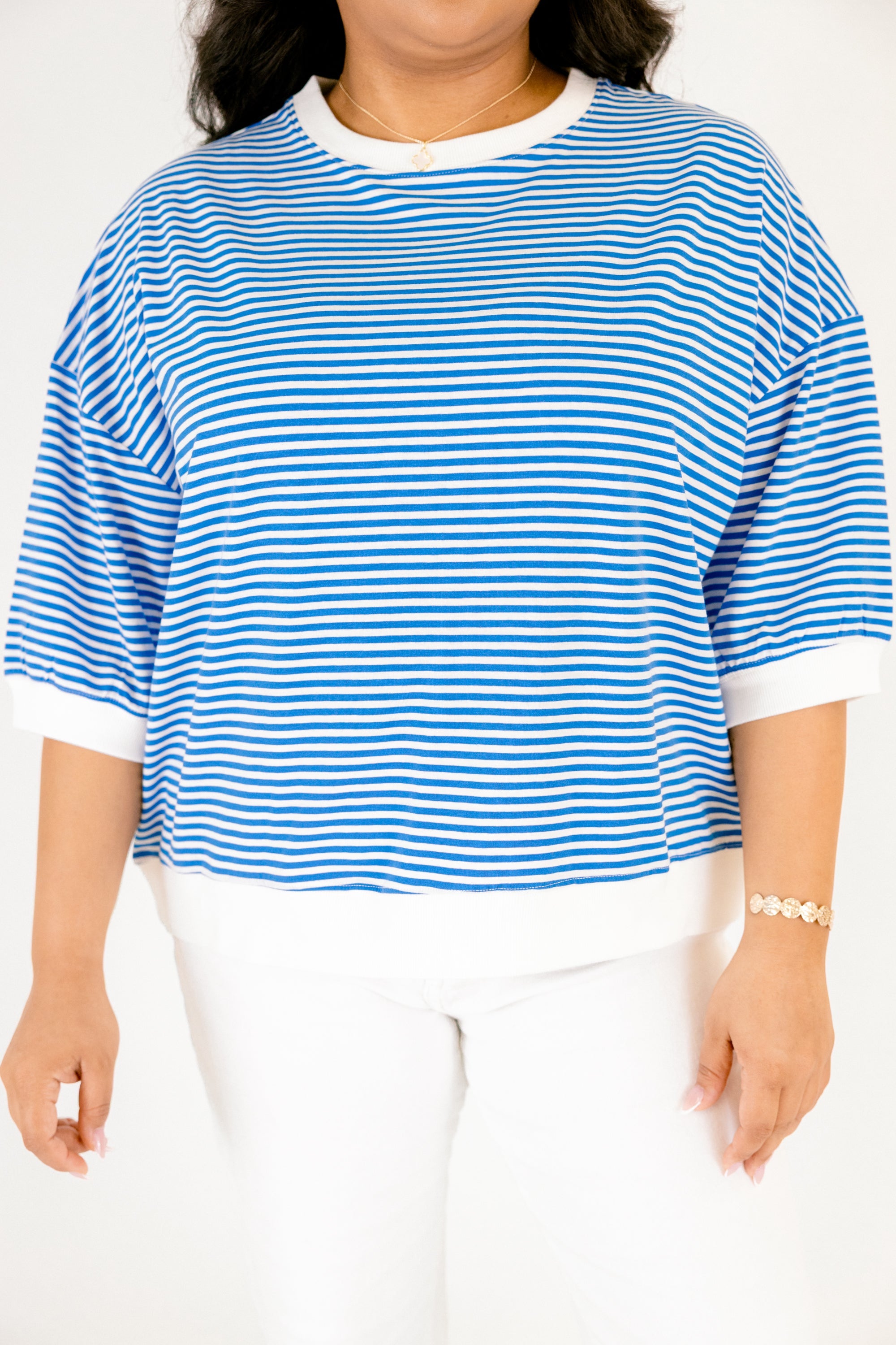 The Classic Coastline Top, Ocean Blue