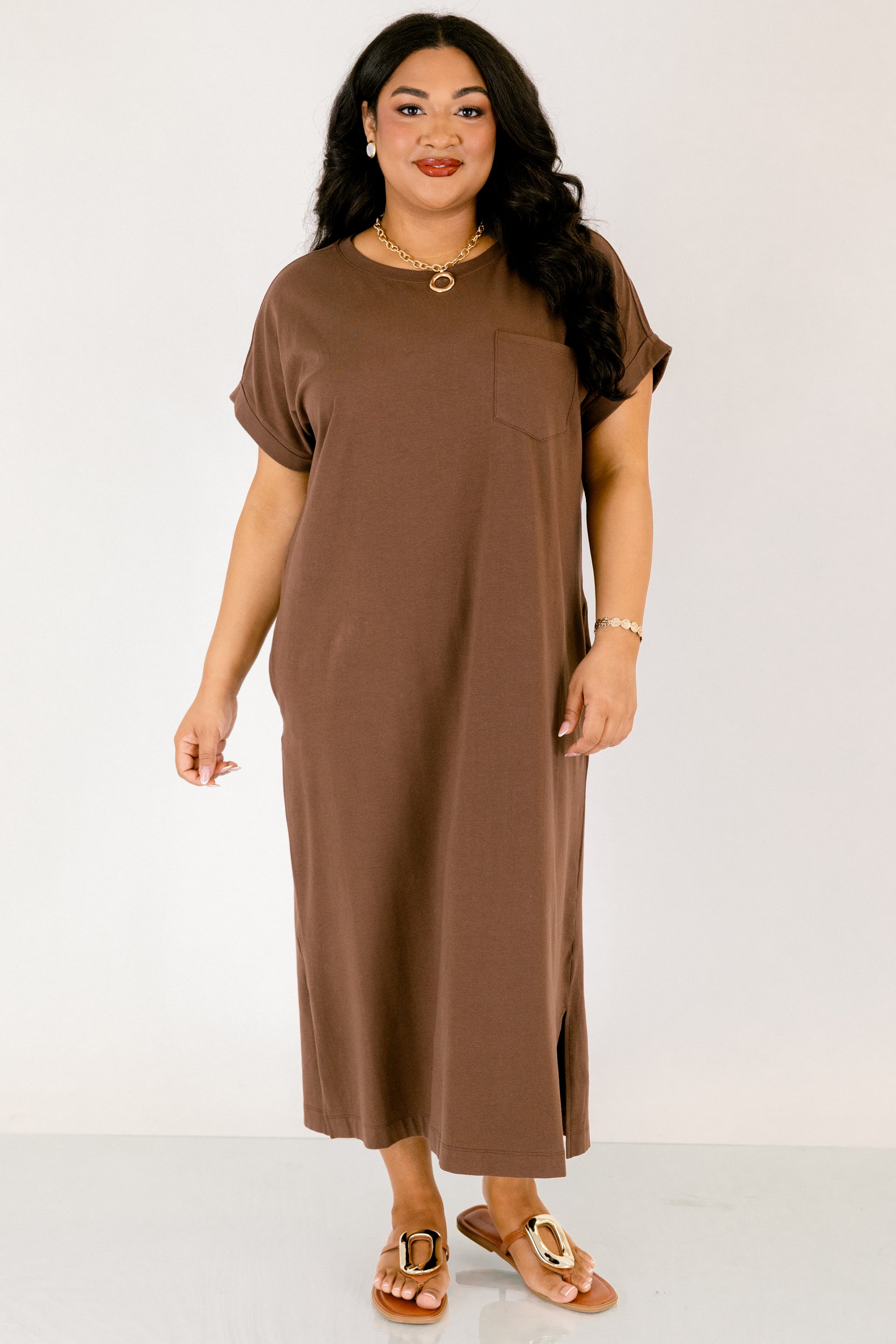 The Done Deal Dress, Brown