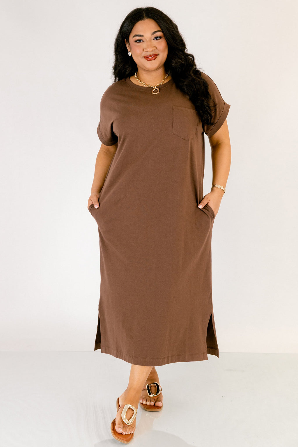 The Done Deal Dress, Brown