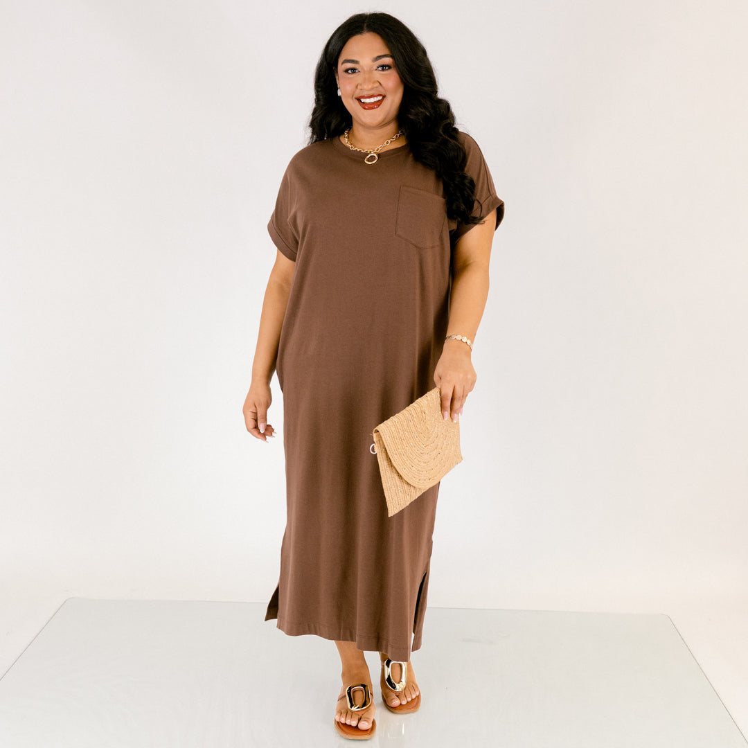 The Done Deal Dress, Brown