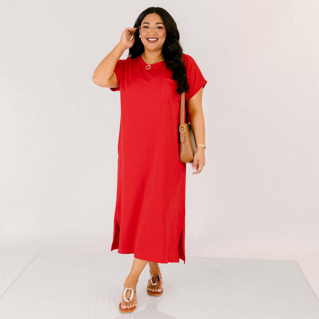 The Done Deal Dress, Ruby Red