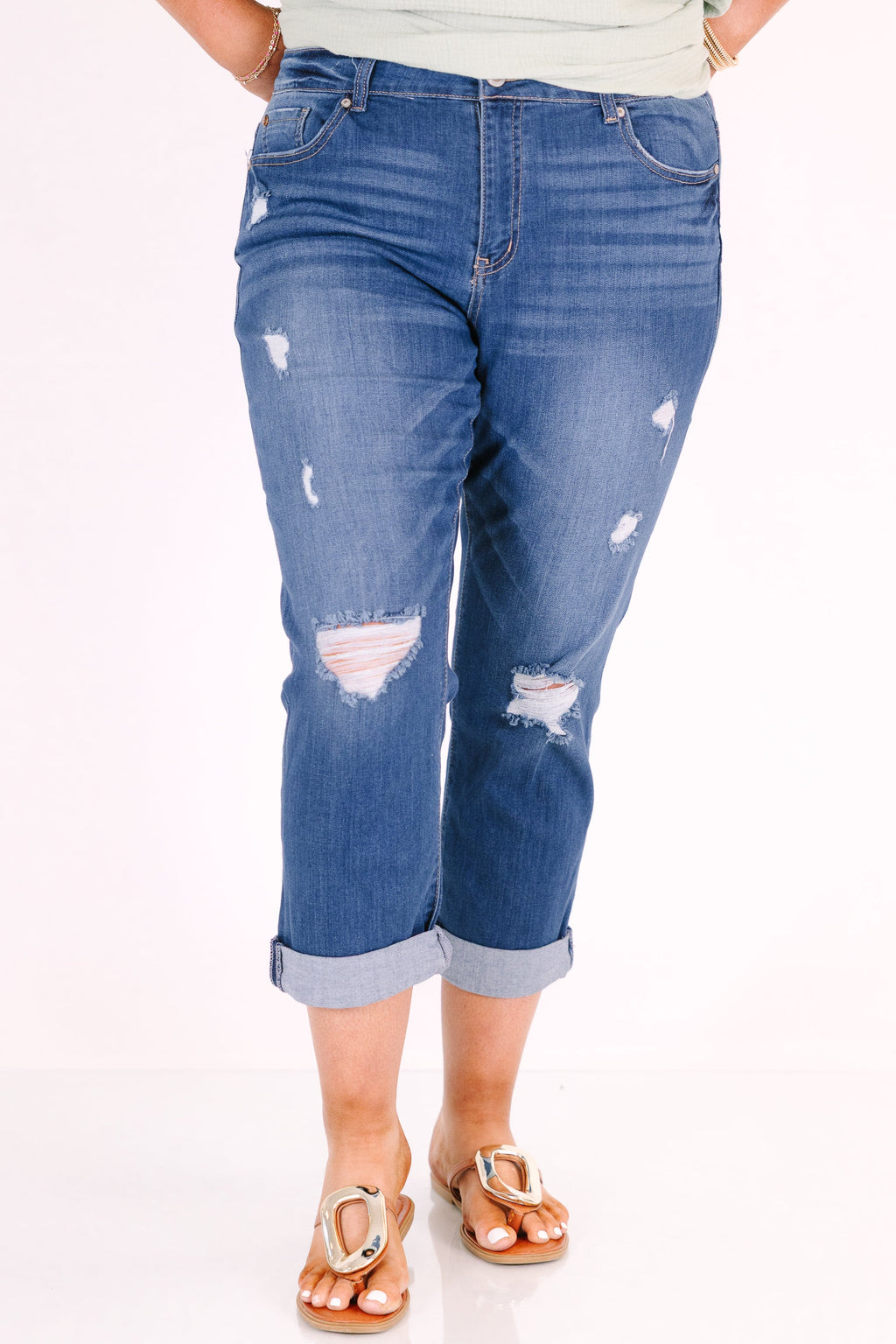 The Good Things Capris, Medium Wash