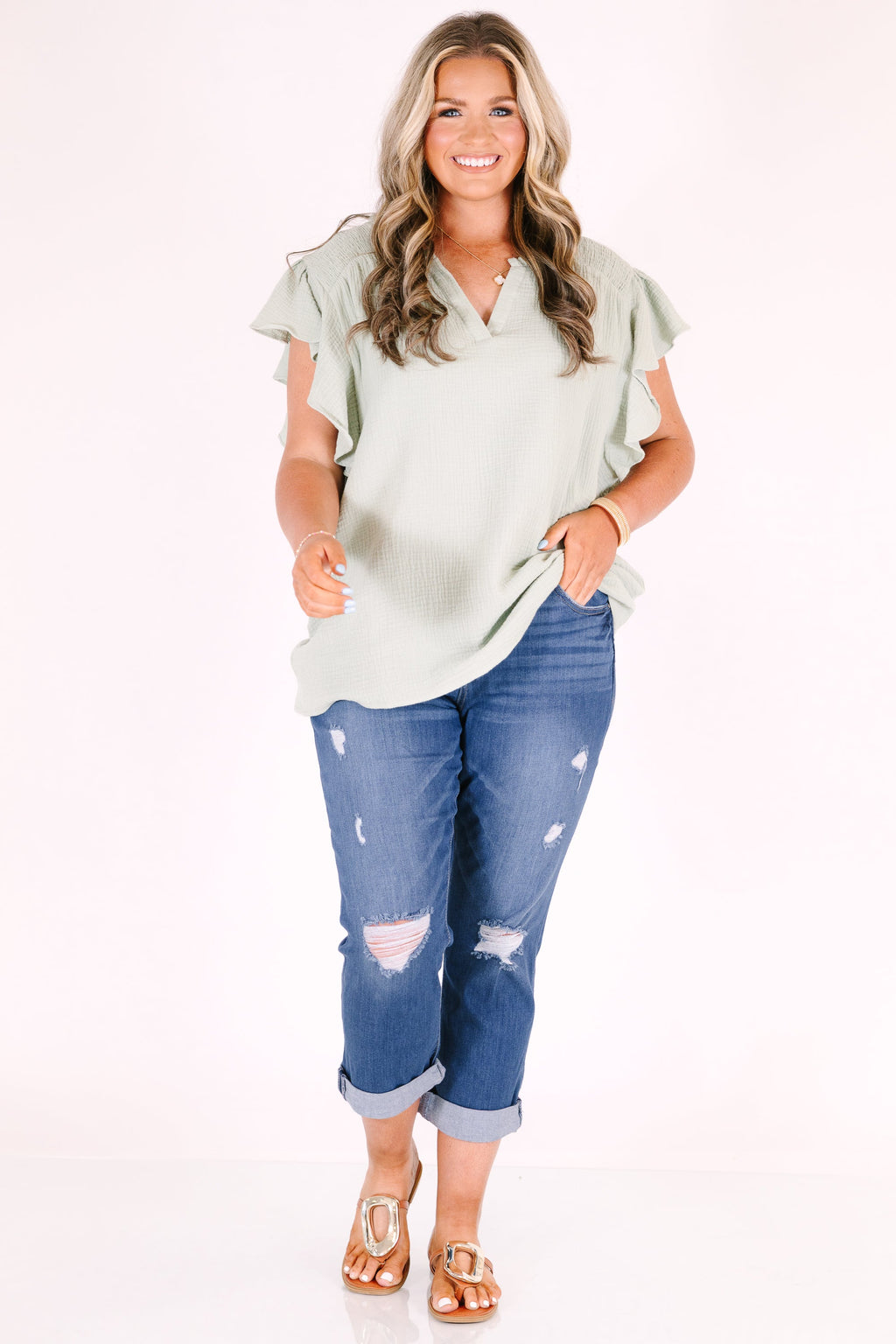 The Good Things Capris, Medium Wash