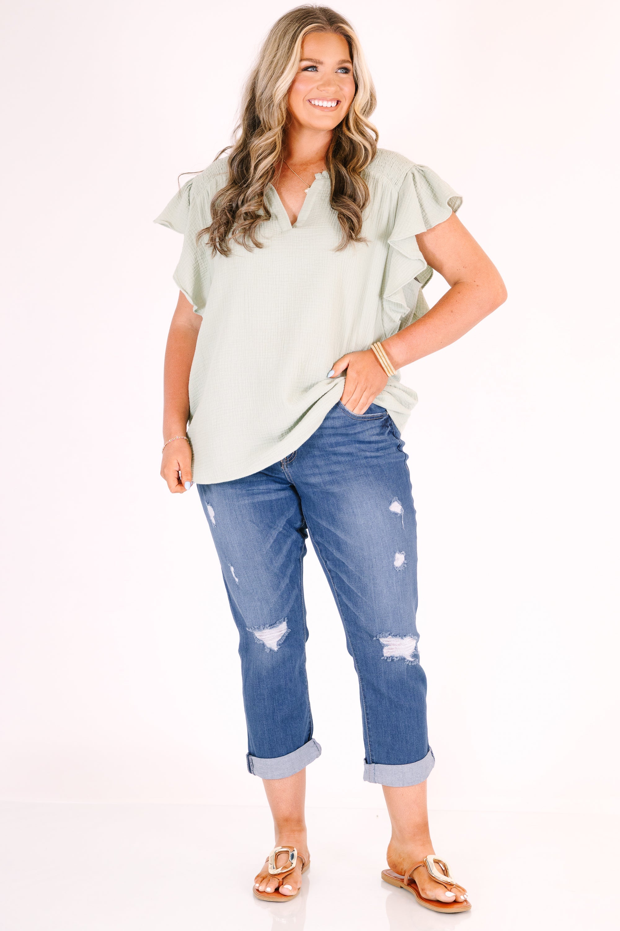The Good Things Capris, Medium Wash