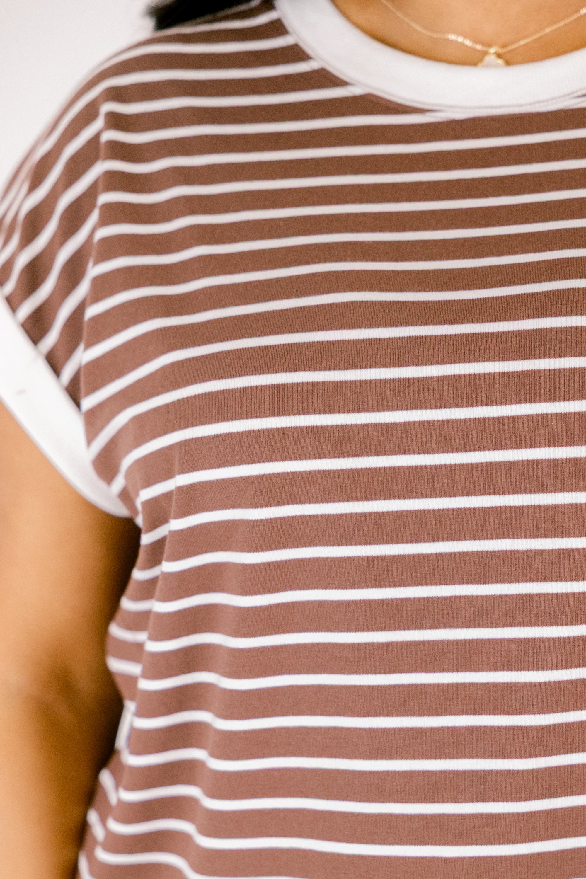 The Savannah Stroll Striped Tee, Brown