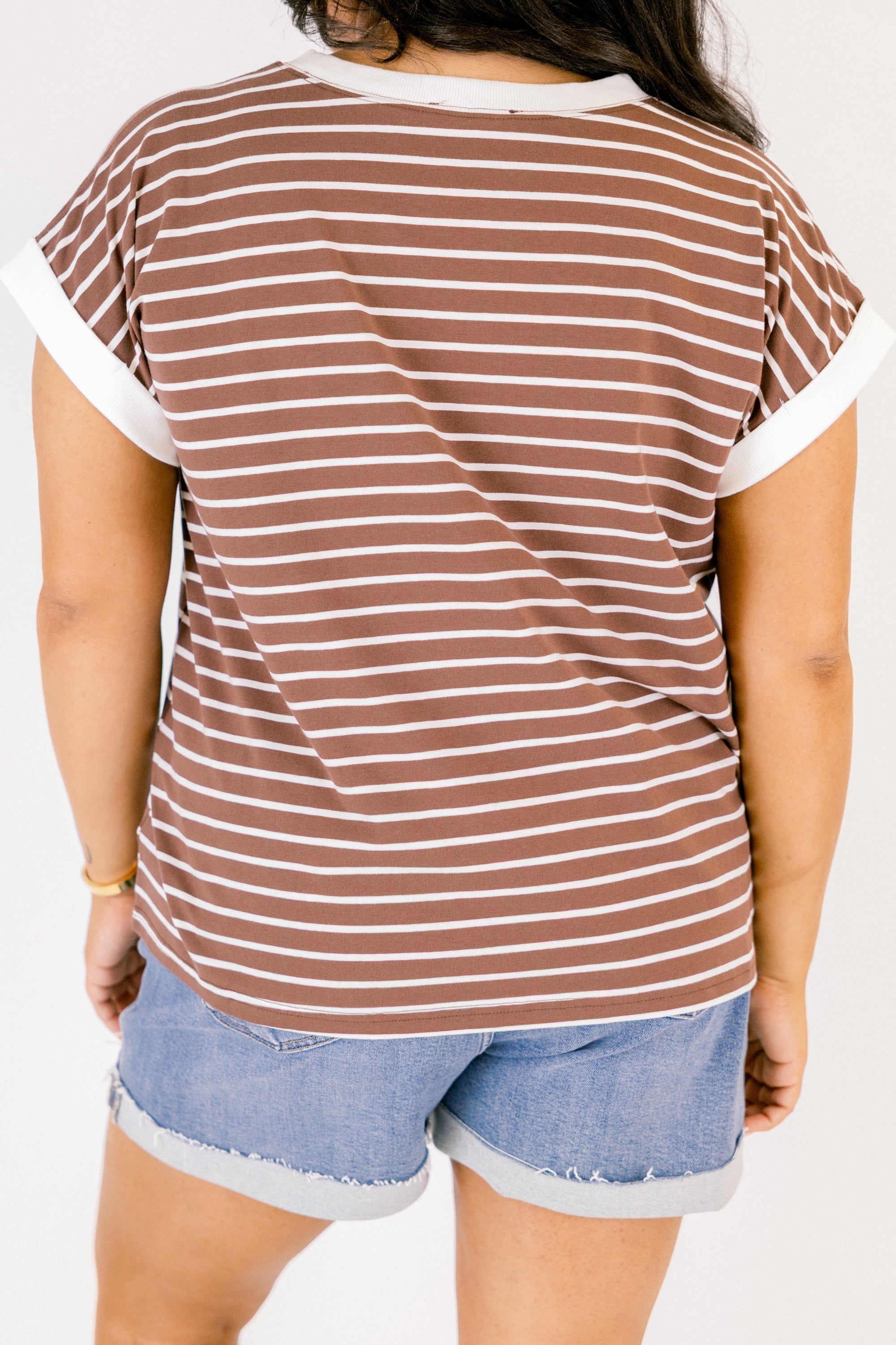 The Savannah Stroll Striped Tee, Brown
