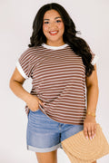 The Savannah Stroll Striped Tee, Brown